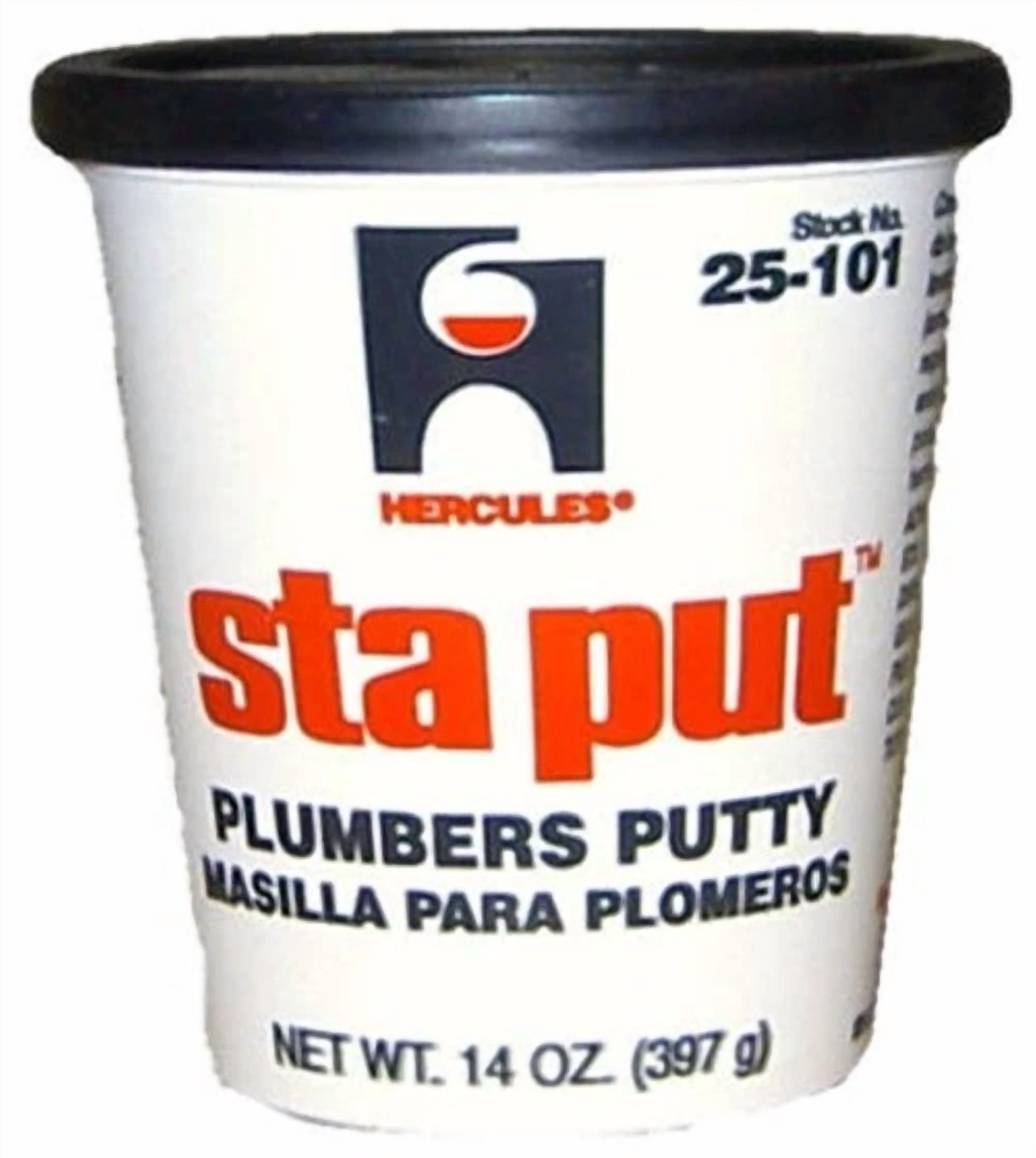 VAULT Hercules Sta Put Plumbers Putty, Professional Grade Sealing Compound (White, 14 oz, 3 Pack) n74bi