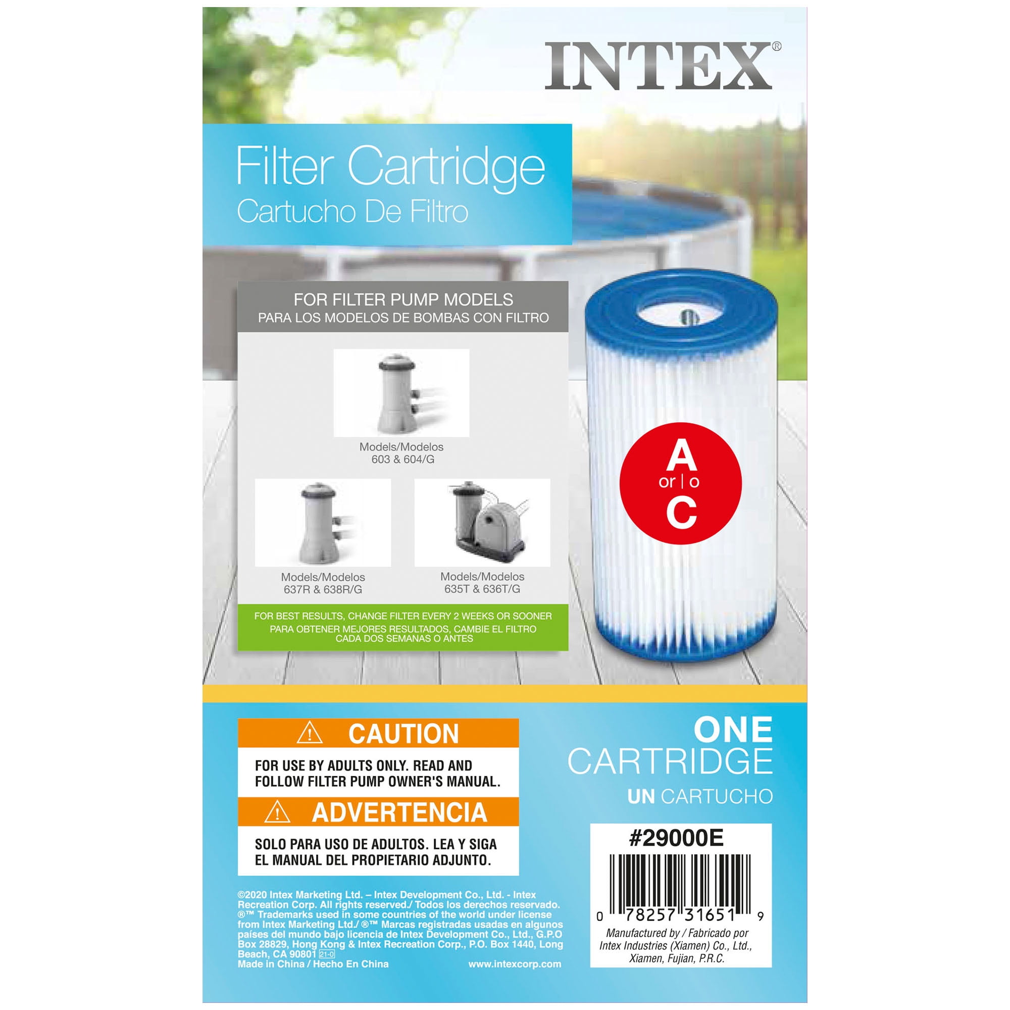 Intex Prism Frame Above Ground Swimming Pool Set with Filter Pump and Type A Cartridges (15 ft x 48 in, 6 Pack) rqc9e