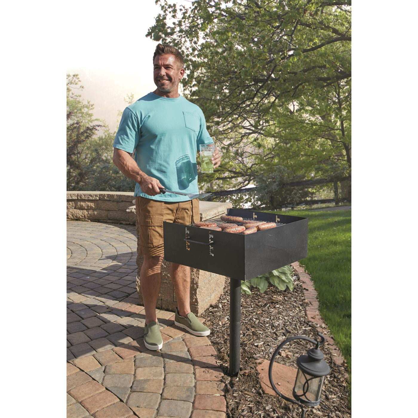 Guide Gear Heavy-Duty Park-Style Charcoal Grill (Black, 232.5 sq in) v1v7h