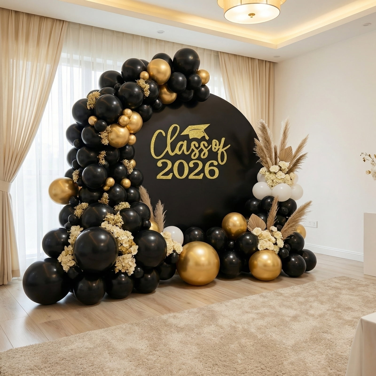 COTECRAM Graduation Party Backdrop Decor, Professional Celebration Theme Party Kit (White, 1 Set) u3opr