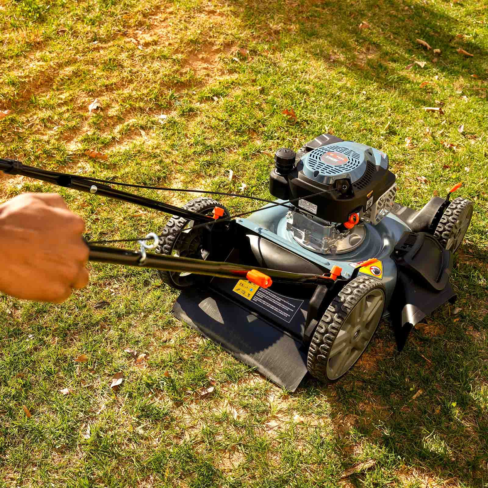 Senix 21 in Gas Lawn Mower, 144cc 4-Cycle Engine, 2-in-1 Mulching and Side Discharge, 6 Adjustable Heights yb2jx