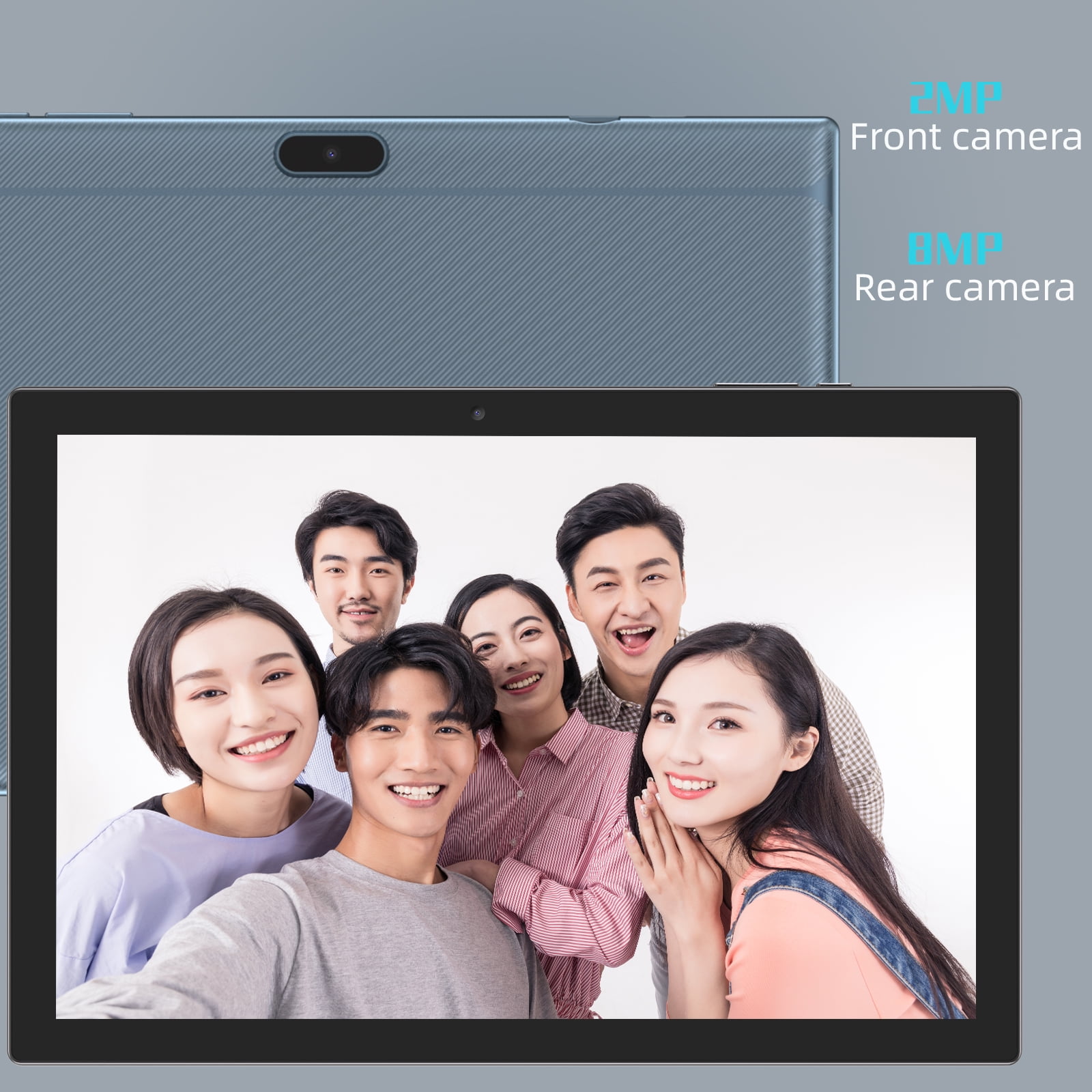 ZZB Android 14 Tablet 10.1 in HD Touch Screen, 64GB Storage, Quad-Core Processor, WiFi Enabled (Blue, 10.1 in) 3ncy3