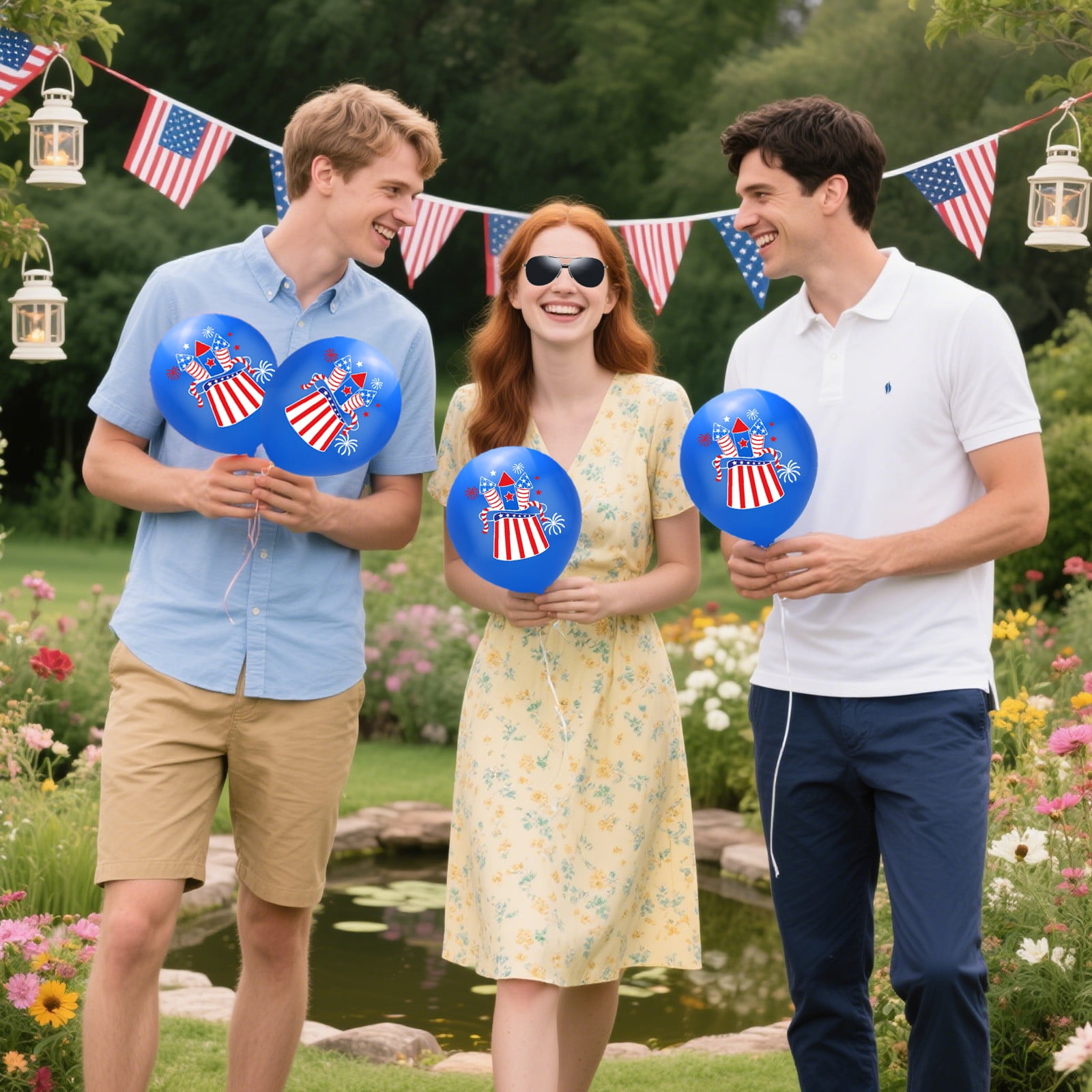 Twfbrm 4th of July Patriotic Party Balloons Set, Red White and Blue Latex Decorations with Confetti (30 Pack, 12 in) o3nw4