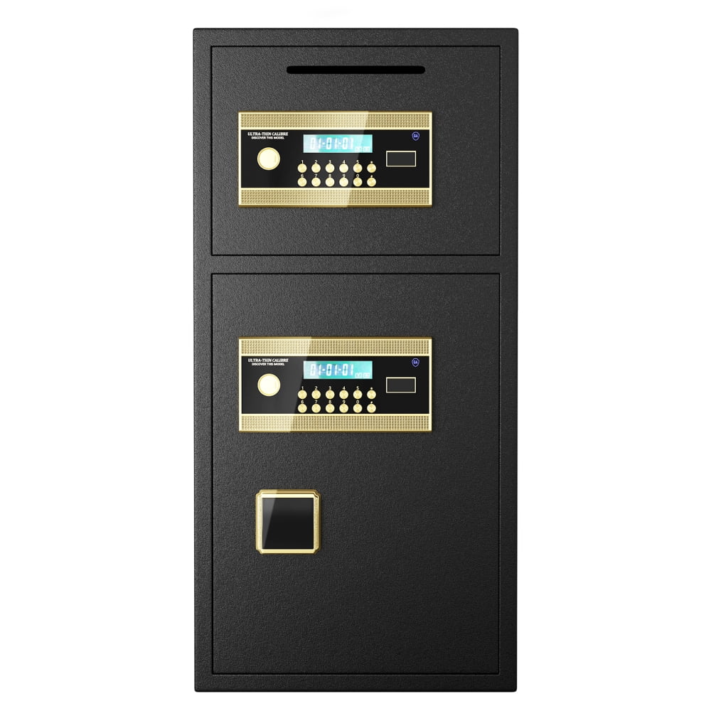 Generic Digital Security Safe Double-Door Heavy-Duty Steel Lockbox with Fireproof Bag (Black, 6.0 cu ft) lxg05