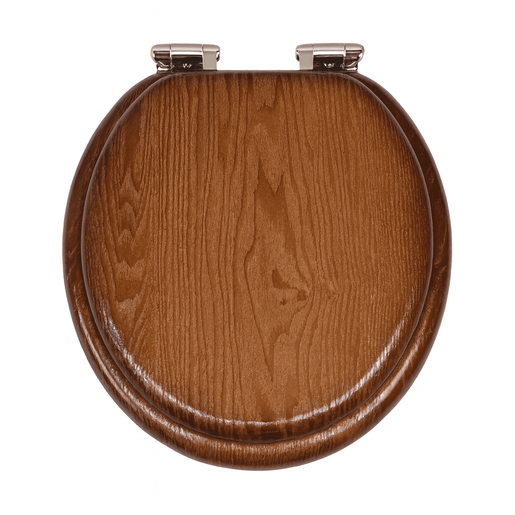 Design House Dalton Wooden Soft Close Toilet Seat (Java Brown, Round) yznqm