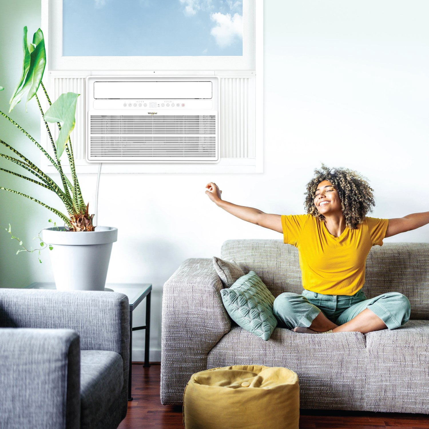 Whirlpool 18,000 BTU Window Mounted Inverter Air Conditioner with Remote Control (White, 1000 sq ft) hydmn
