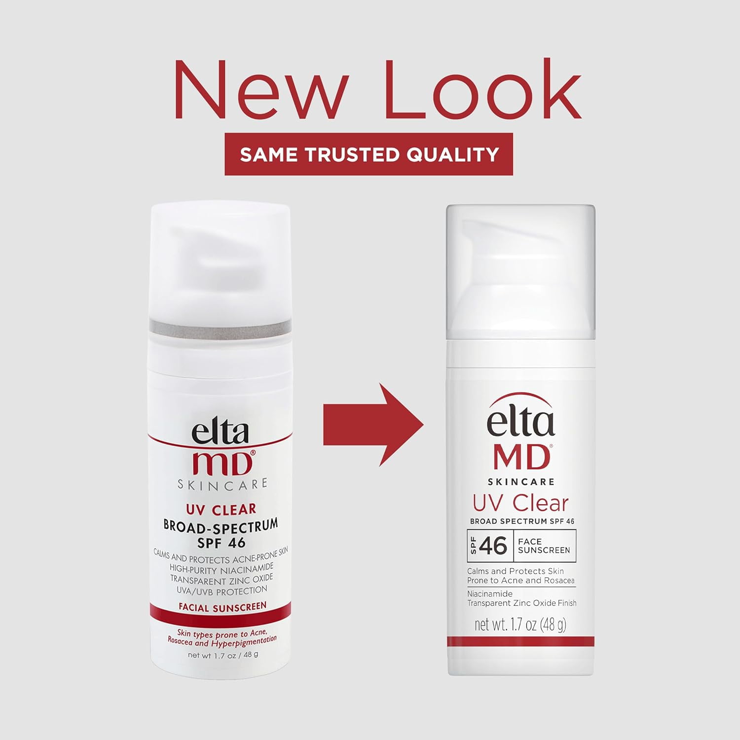 EltaMD UV Clear Facial Sunscreen SPF 46, Oil-Free Mineral Formula with Zinc Oxide and Niacinamide (Clear, 1.7 oz) 2da32
