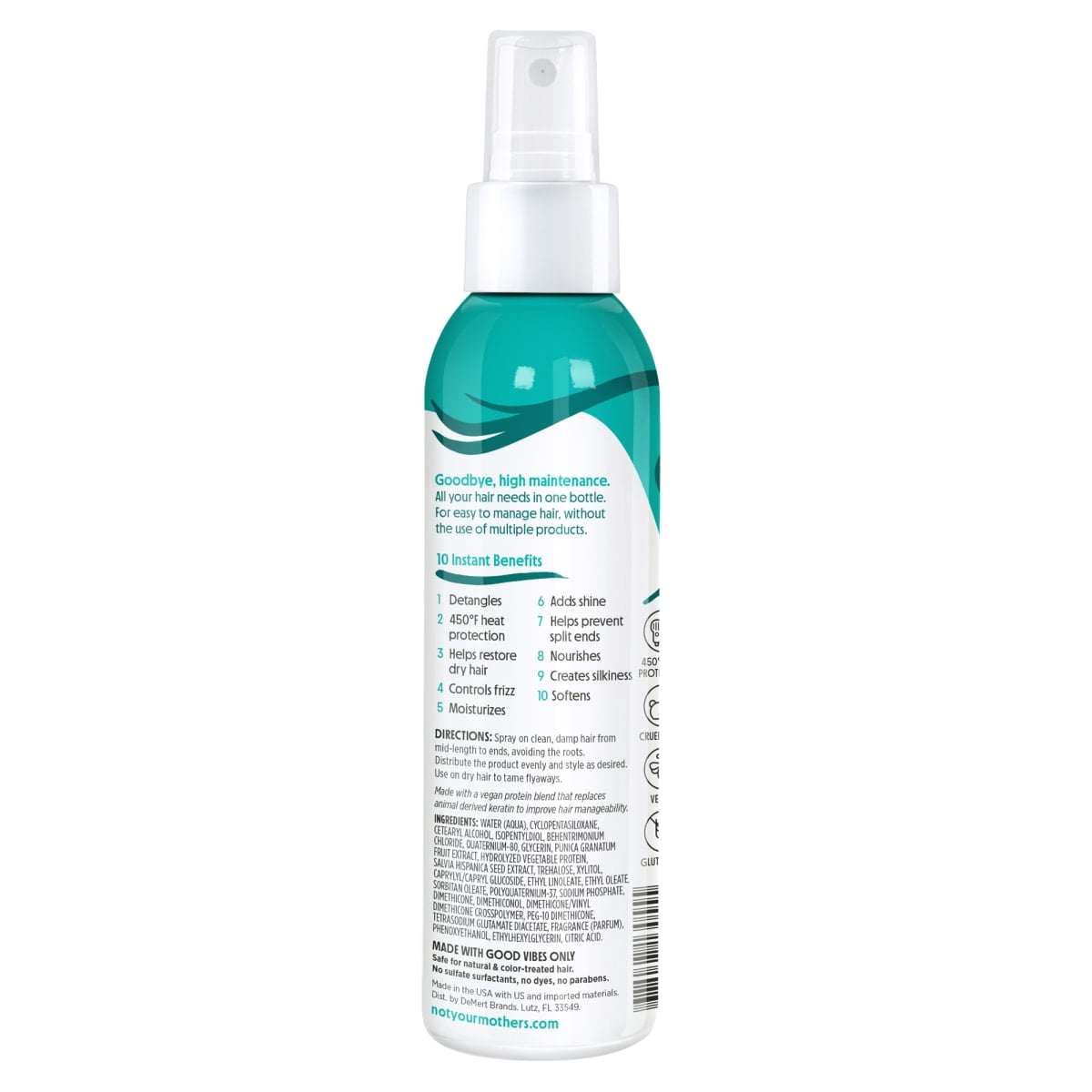Not Your Mother's All Eyes on Me 10-in-1 Leave-In Detangler and Heat Protectant Spray (6 fl oz) akaxu