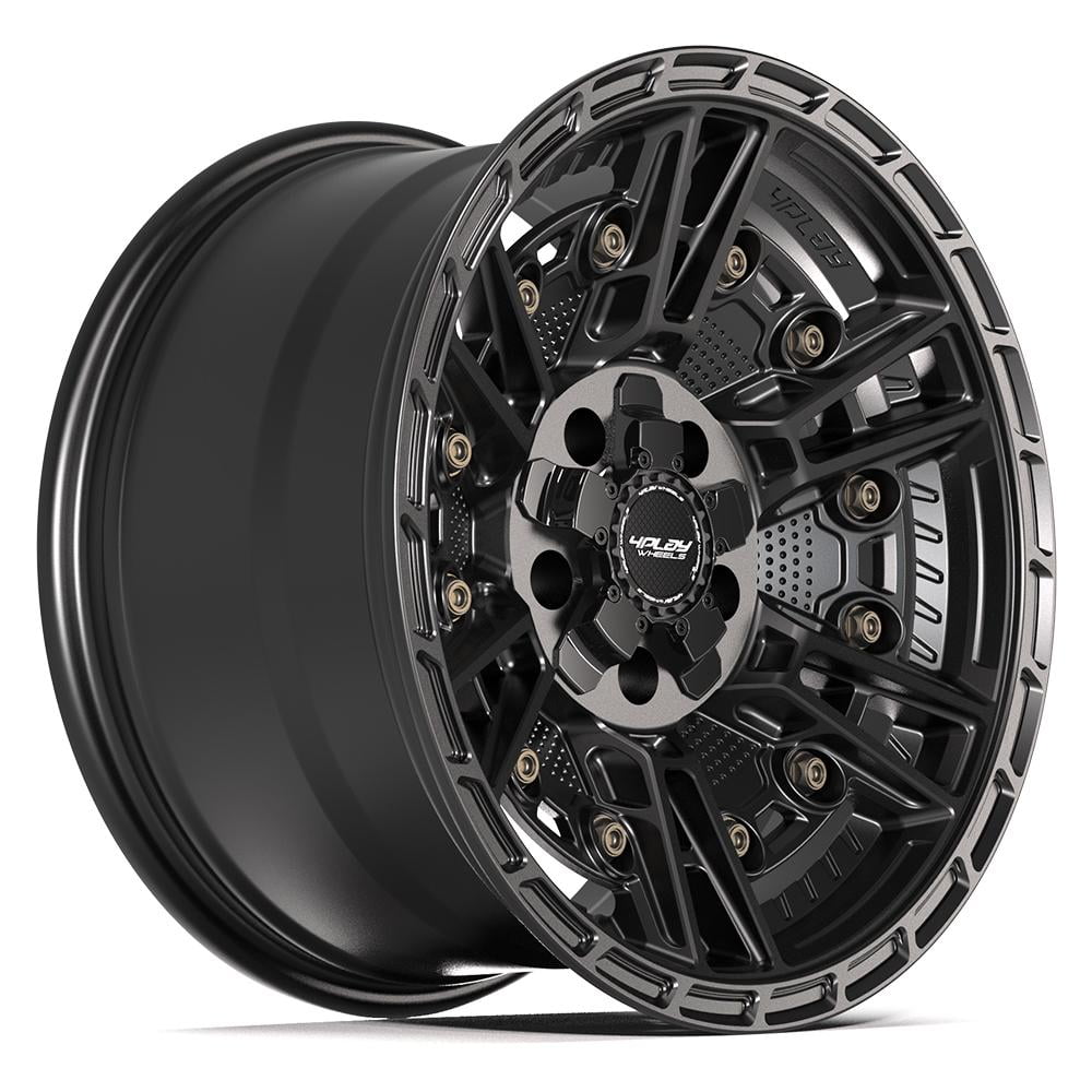 4PLAY Wheels 4PS01 Off-Road Rim Heavy-Duty Performance (Satin Black, 17x9 in) kibp7