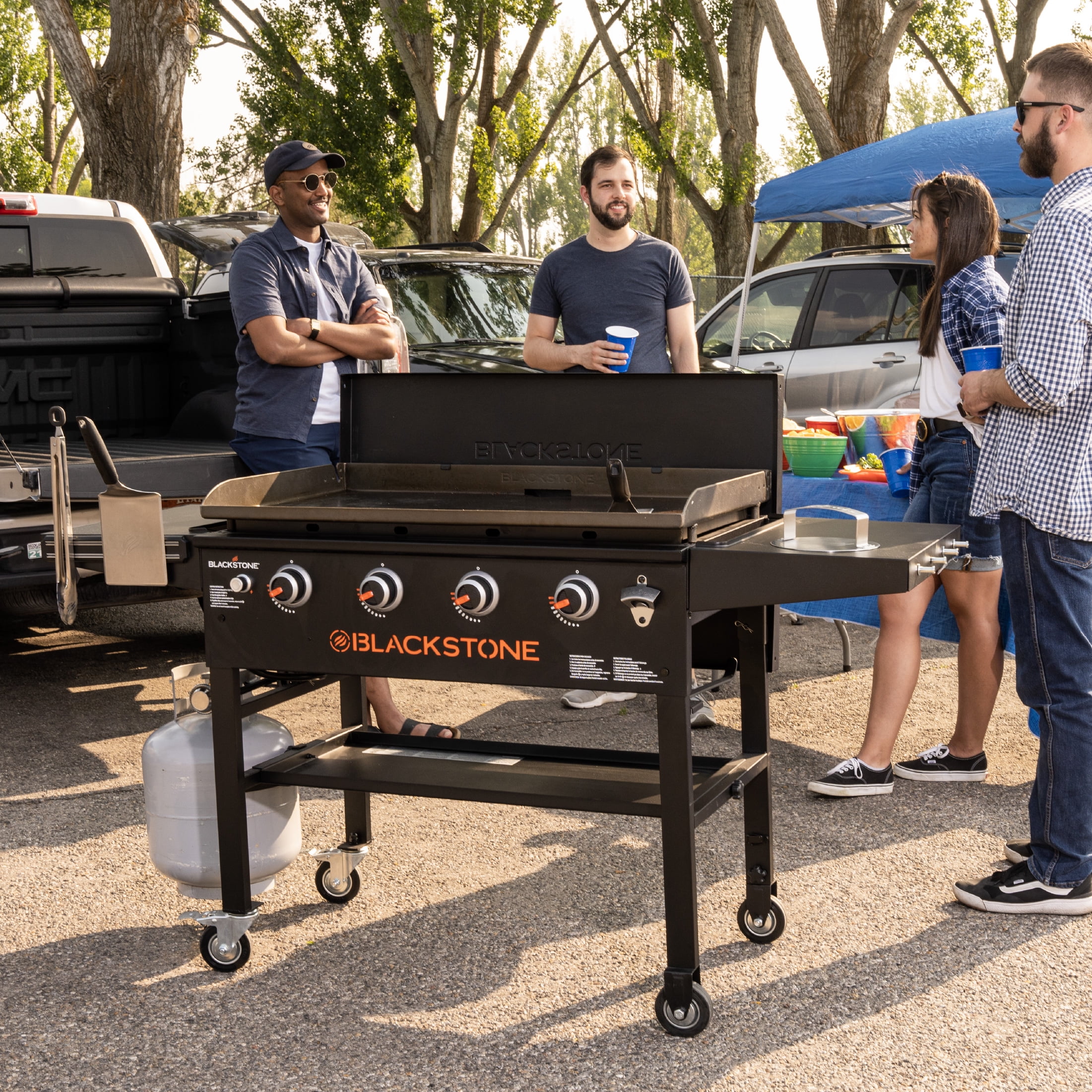 Blackstone Original Outdoor Griddle, 4-Burner 36 in Flat Top Grill with Hard Cover (Black, 36 in) 0vzzm