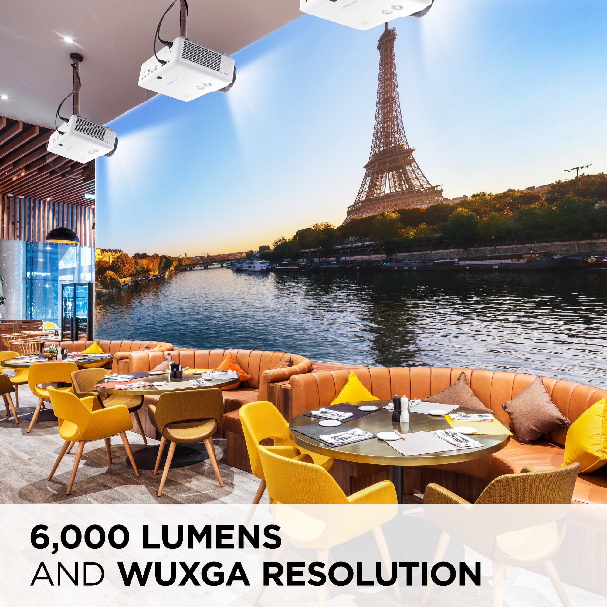 ViewSonic LS921WU 6000 Lumens WUXGA Short Throw Laser Projector (Black, 30 in to 200 in Screen) huch7