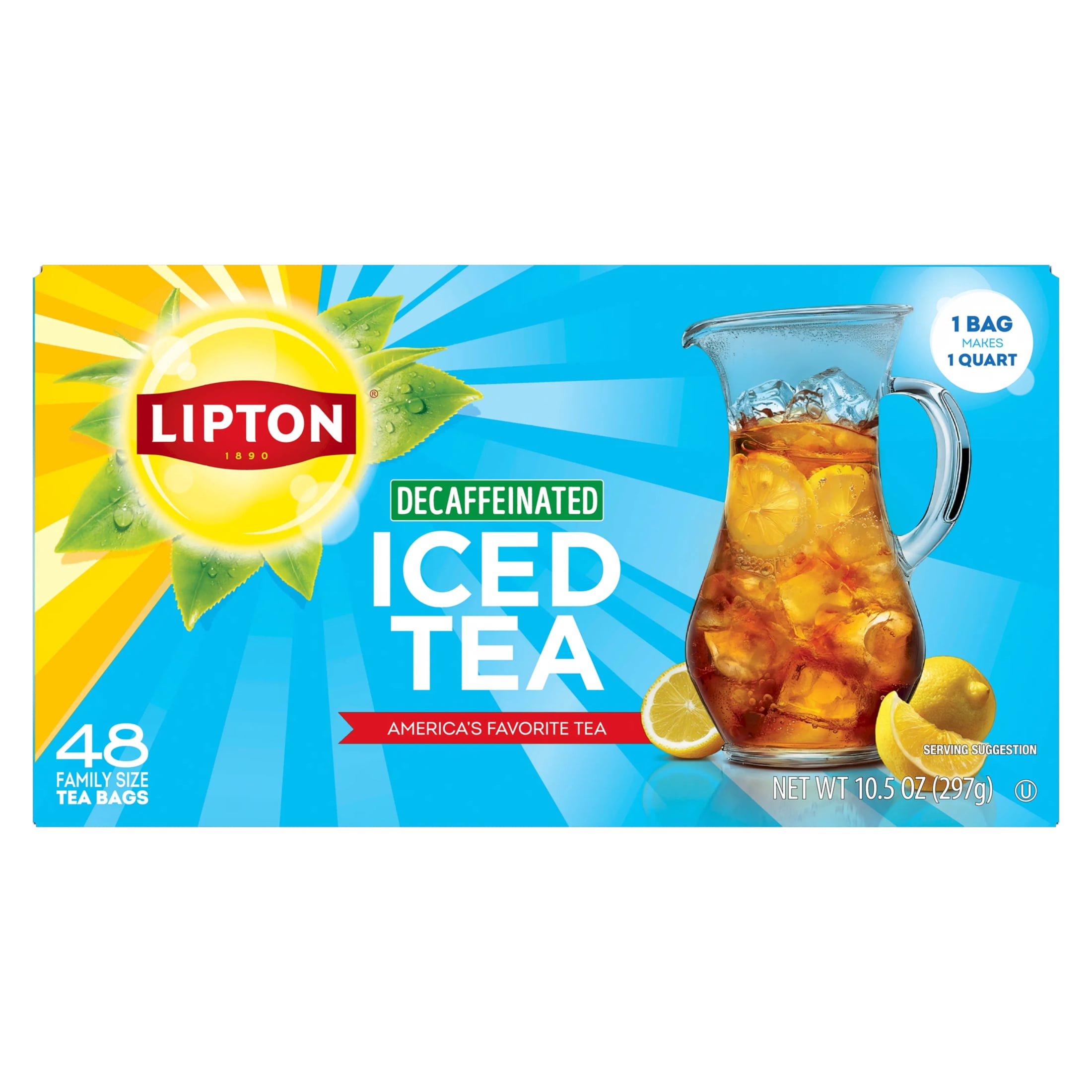 Lipton Decaffeinated Black Tea, Family Size Tea Bags (Black, 288 Count) 0umuz