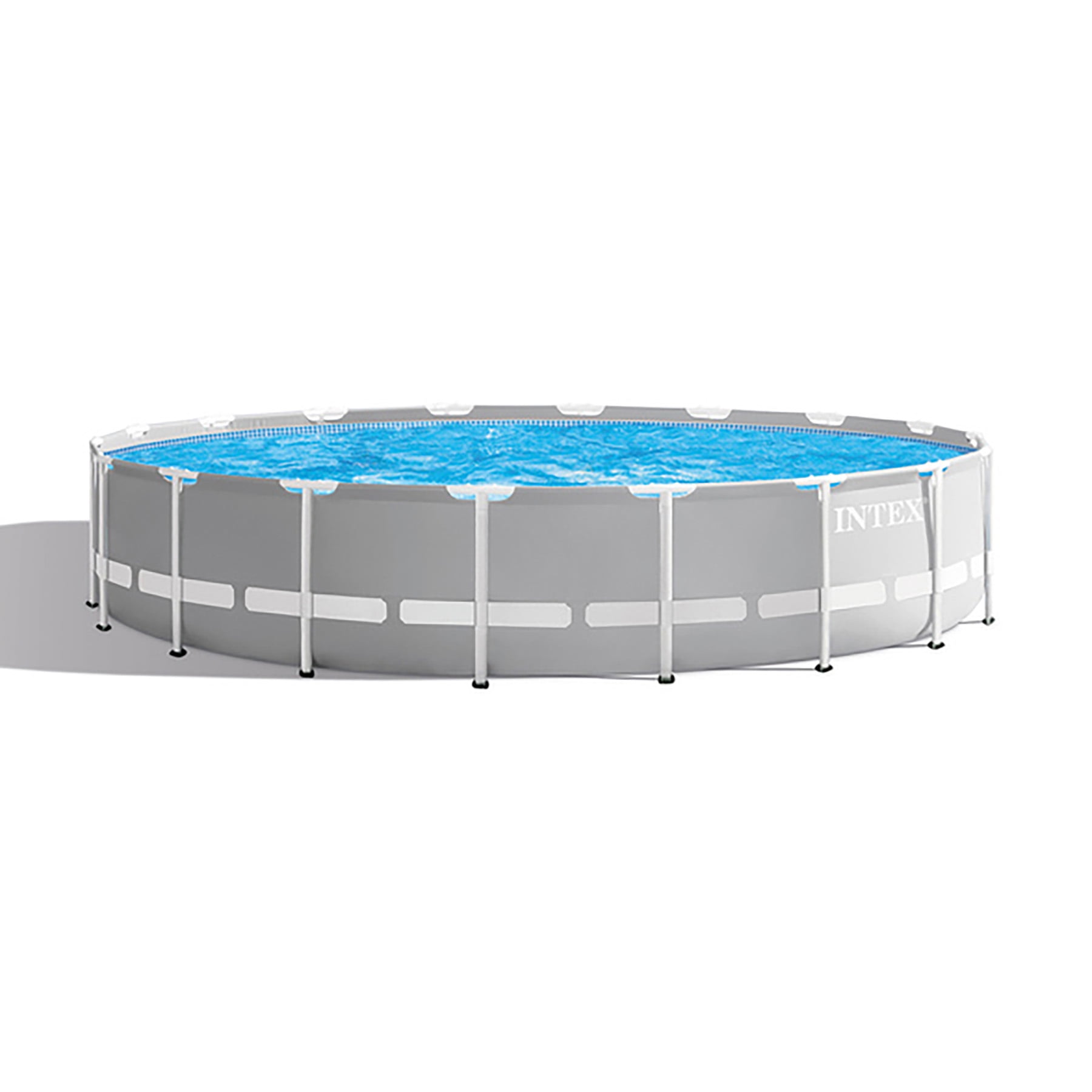 Intex Prism Frame Premium Above Ground Swimming Pool Set (Gray, 18 ft x 48 in) 2zqob