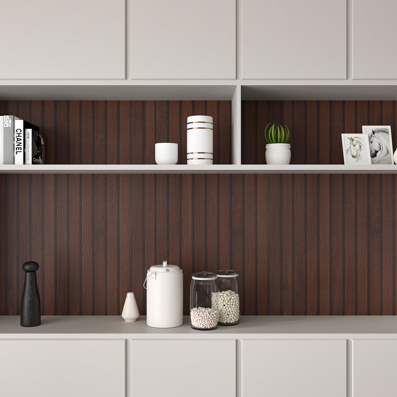 CHIHUT Dark Brown Wood Slat Peel and Stick Wallpaper (Waterproof Vinyl Shiplap Contact Paper, 17.7 in x 100 in) 9dvi6