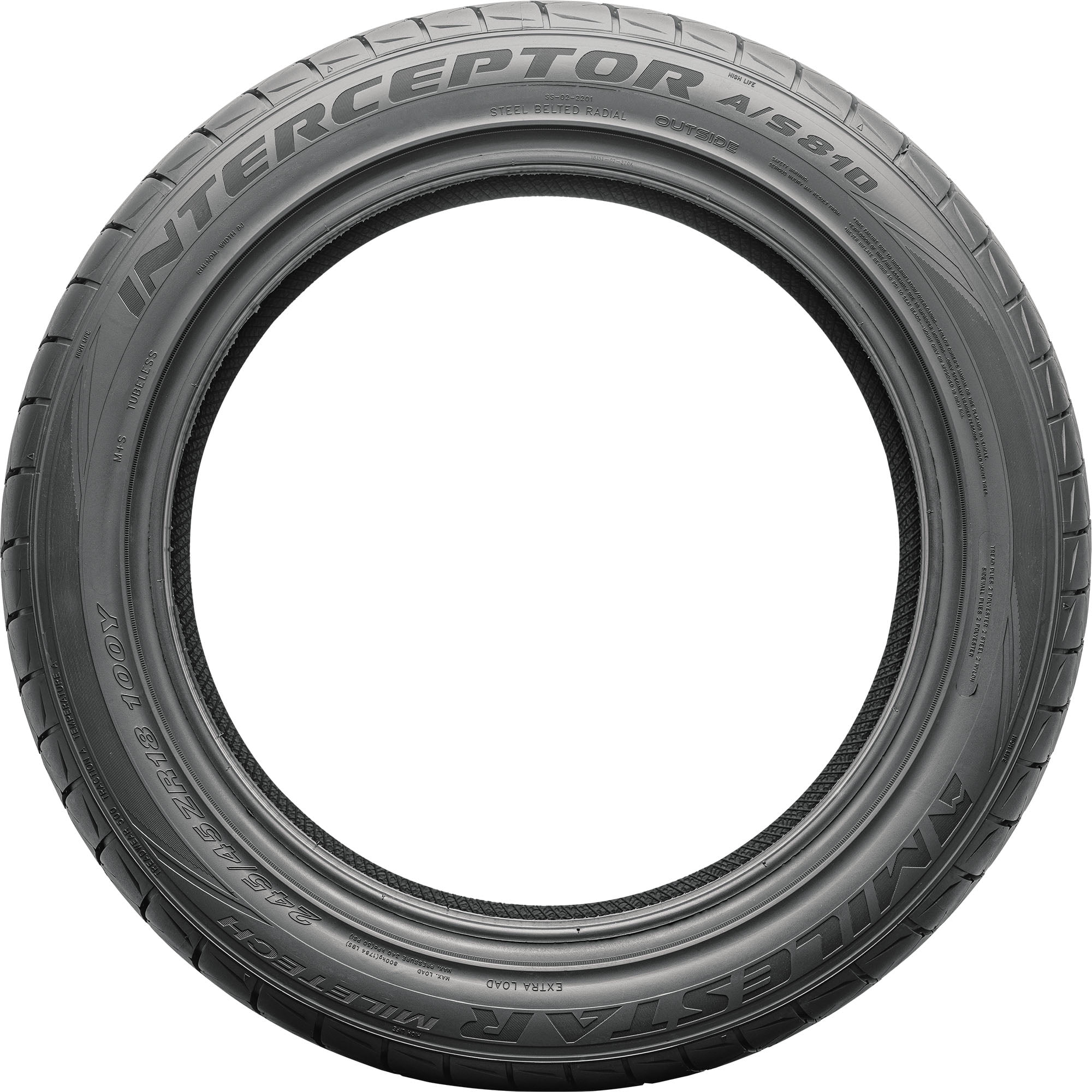 Milestar Interceptor AS810 UHP Passenger Tire (265/30ZR22, XL) kjz35