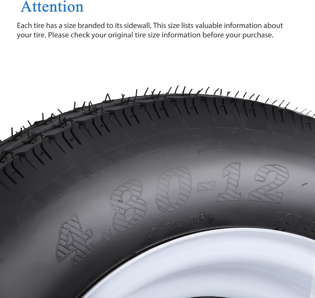 Tropow 2-Pack Trailer Tire & Wheel Assembly (4.80-12, 5-Lug 4.5 in Bolt Pattern, Load Range C, 12 in Rim) nr8p2