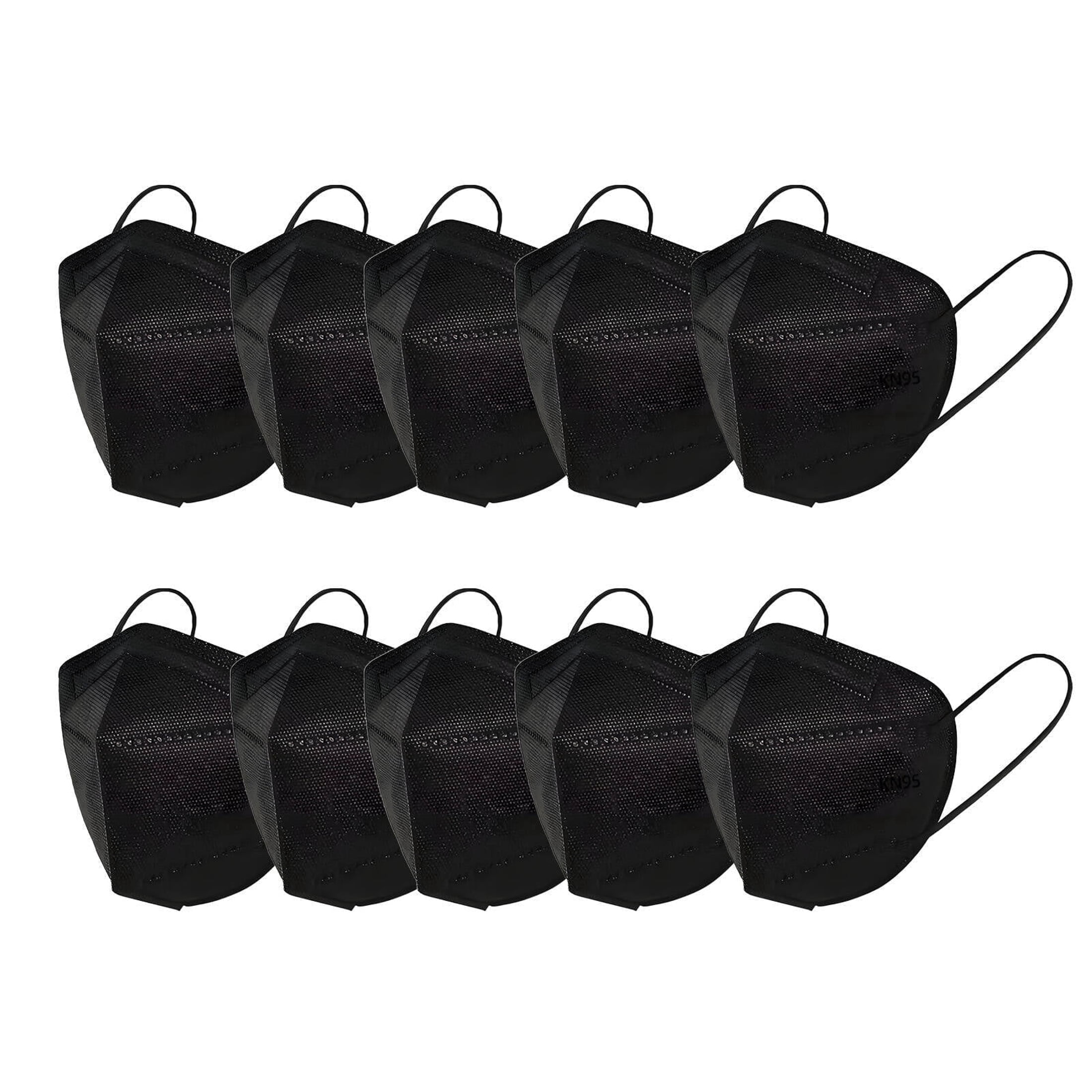 XIRQI KN95 Face Masks, 3D Fish-Shaped Breathable Protective Masks for Adults (Black, 10 Pack) ka0yr