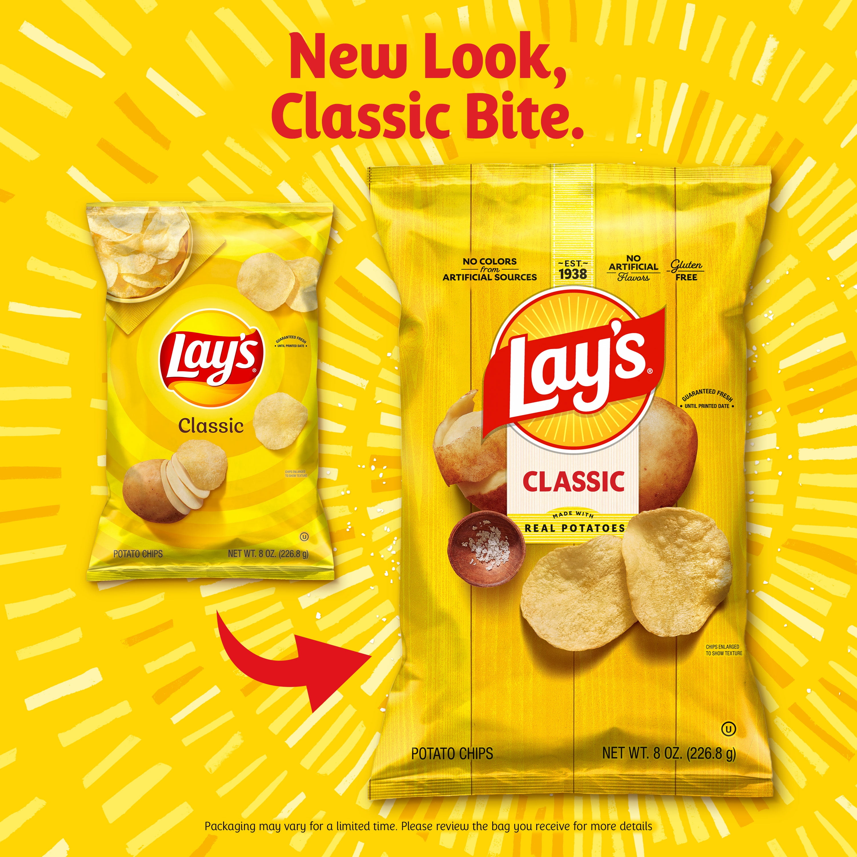 Lay's Classic Potato Chips, Crispy Salty Snack (8 oz) sp2m3