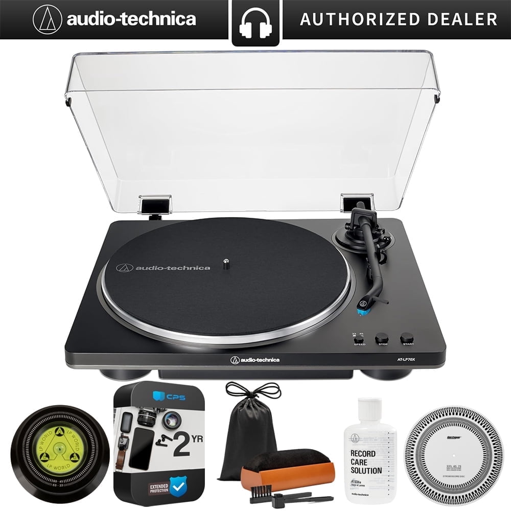 Audio-Technica AT-LP70X-BG Fully Automatic Belt-Drive Turntable (Black/Silver, 1 Unit) rxfzw