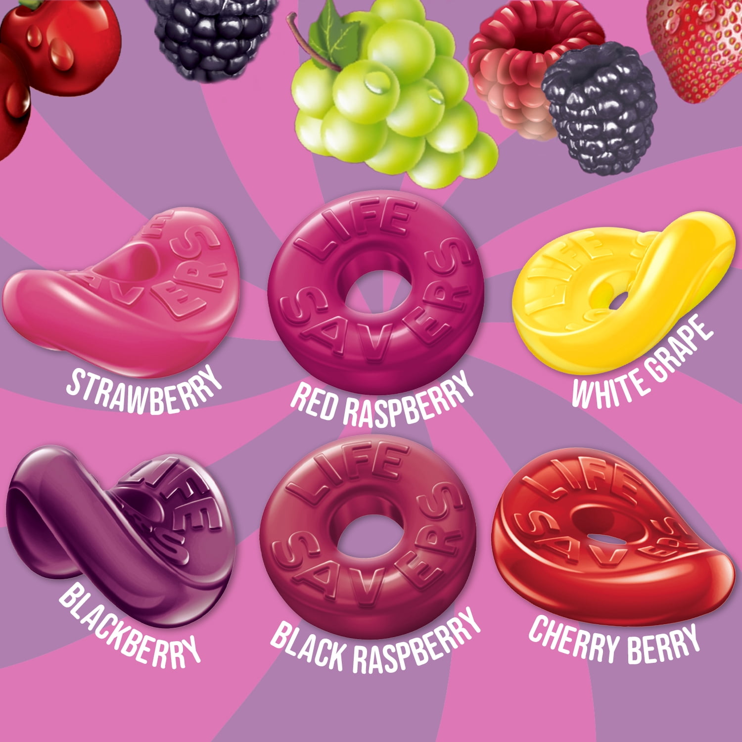 Life Savers Gummies, Wild Berries Fruit Gummy Candy (Assorted Flavors, 7 oz) s974w