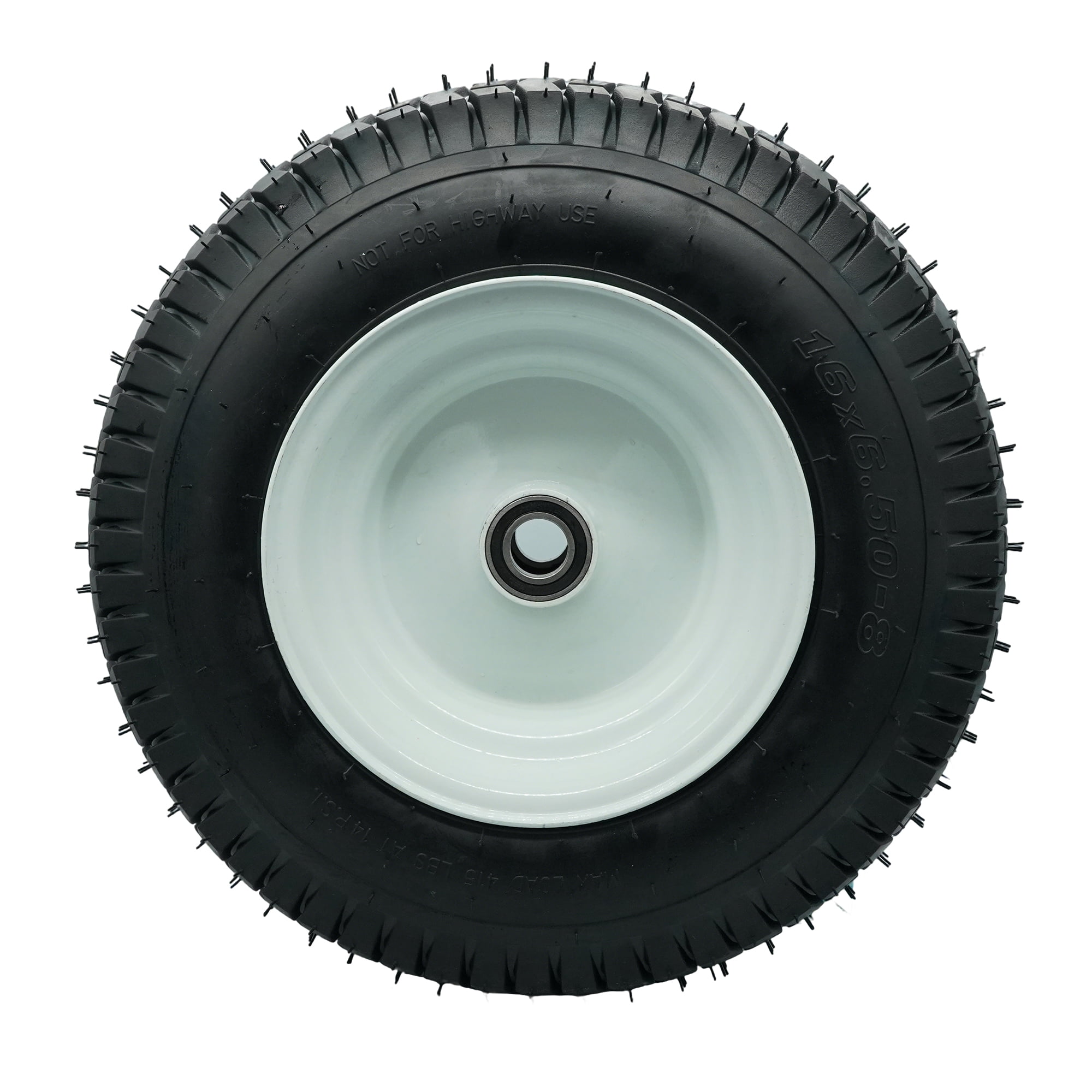 Ogracwheel 16x6.50-8 Lawn Tractor Tire and Wheel Assembly, Turf Tread, 3 in Centered Hub, 1 in Axle, Set of 2 wpkf6