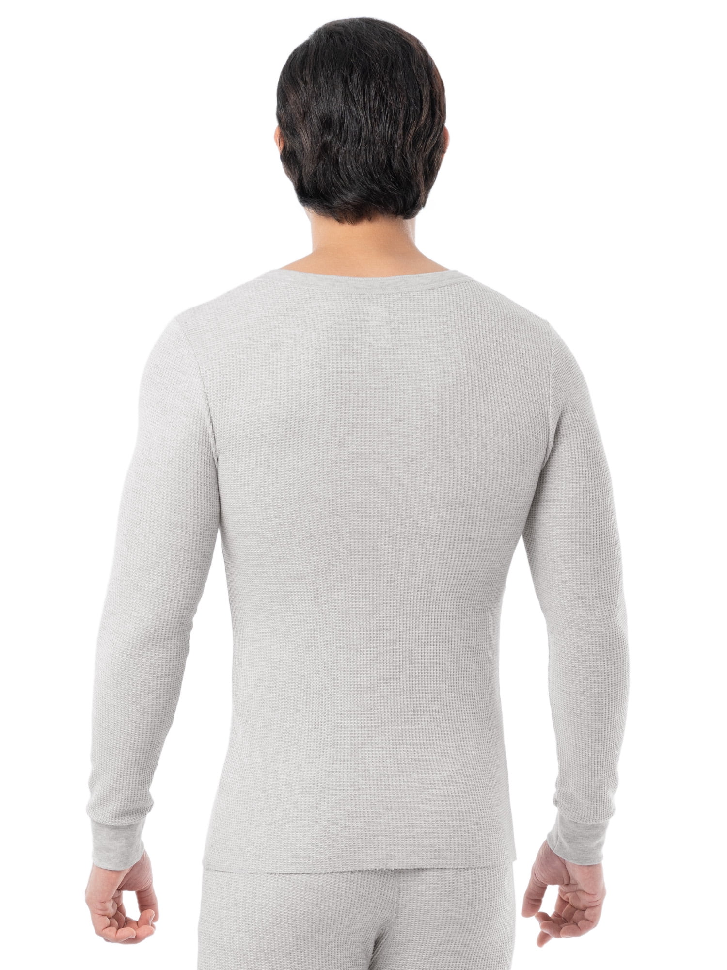 Fruit of the Loom Men's Thermal Waffle Crew Top (Black, 3-Pack) 0i5jn