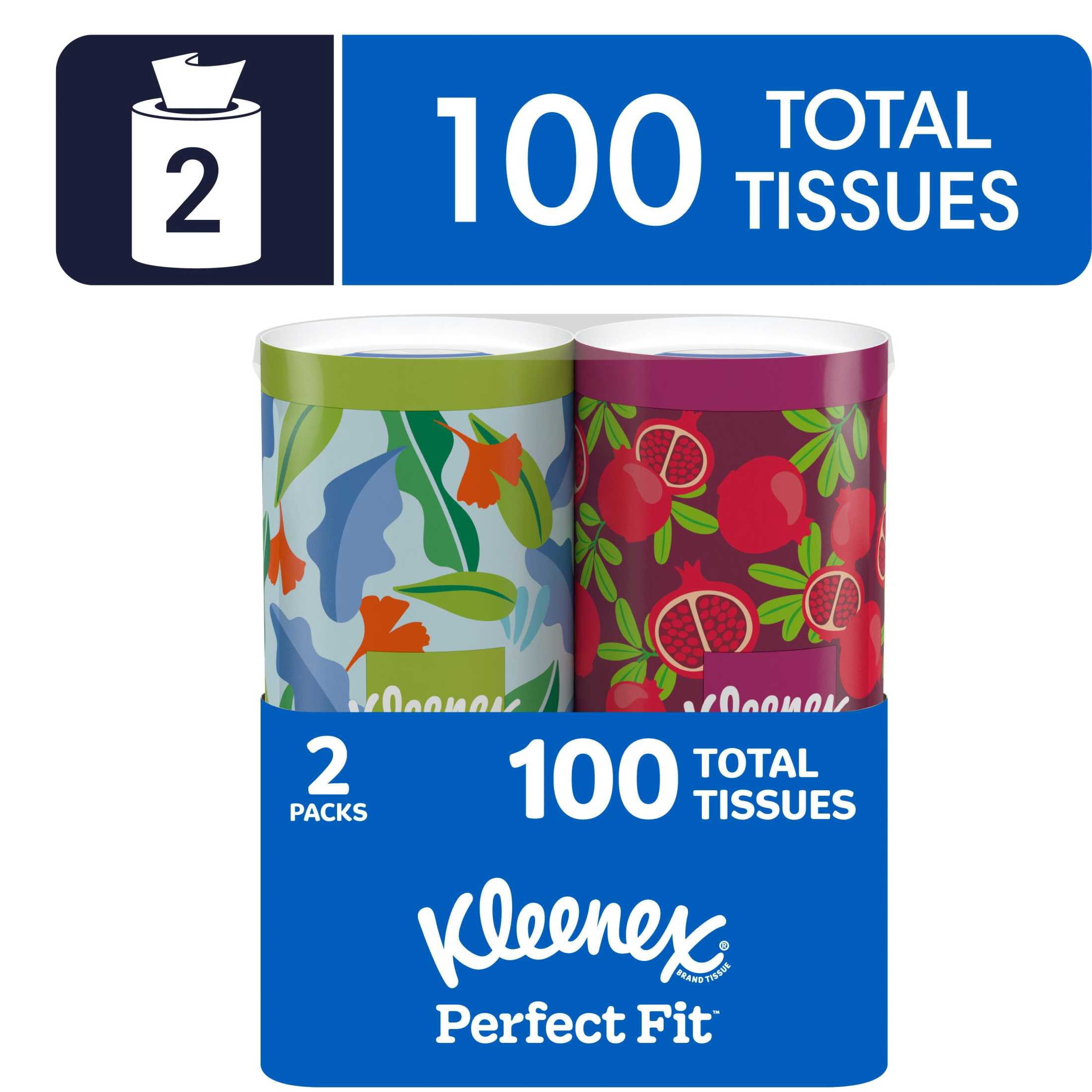 Kleenex Perfect Fit Facial Tissues, 2-Ply Soft & Absorbent Paper Tissues (White, 100 Total Tissues) 8k9j1