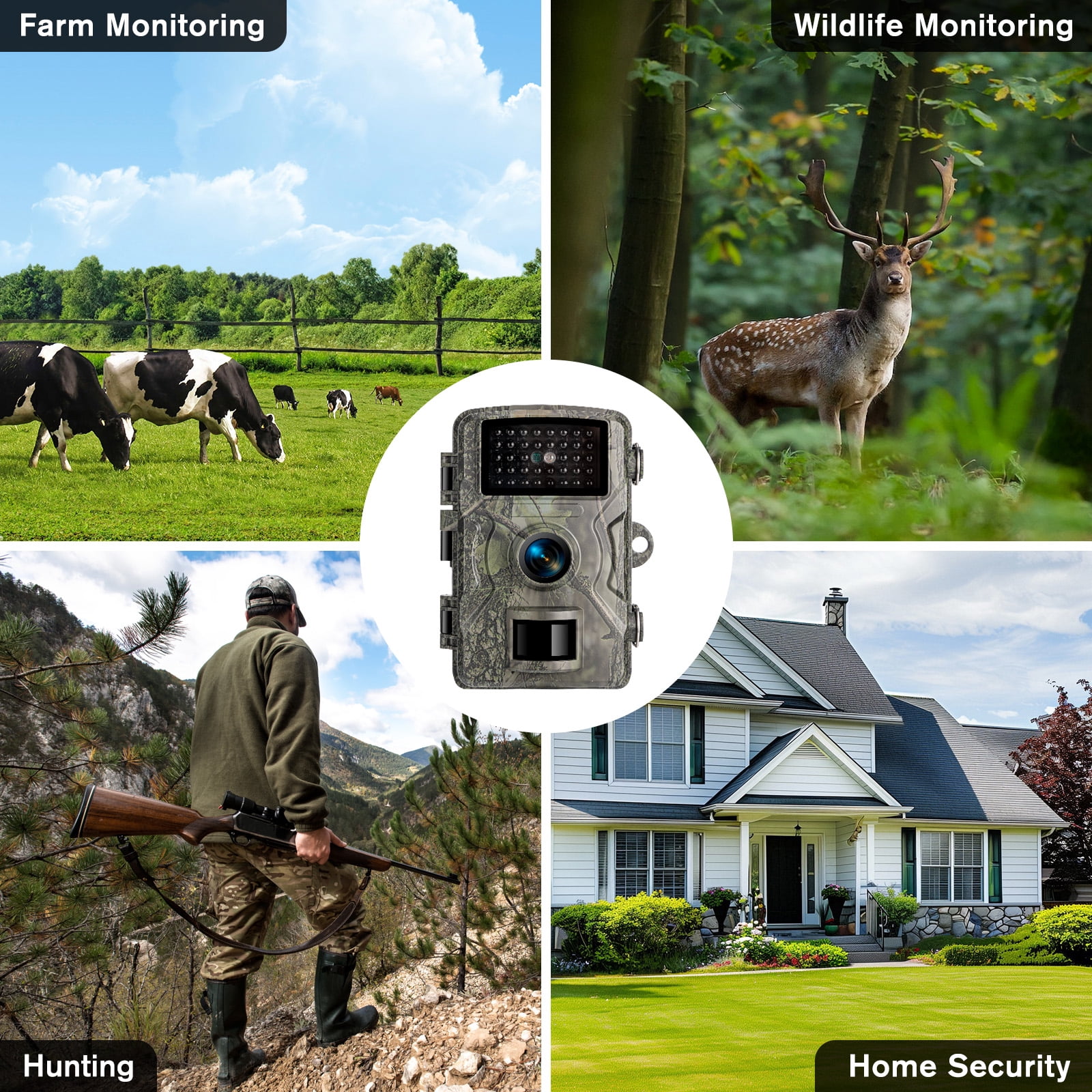 Teblint Trail Camera 16MP Wildlife Hunting Camera with Night Vision and Motion Detection (Green, 2.0 in Screen) mextr