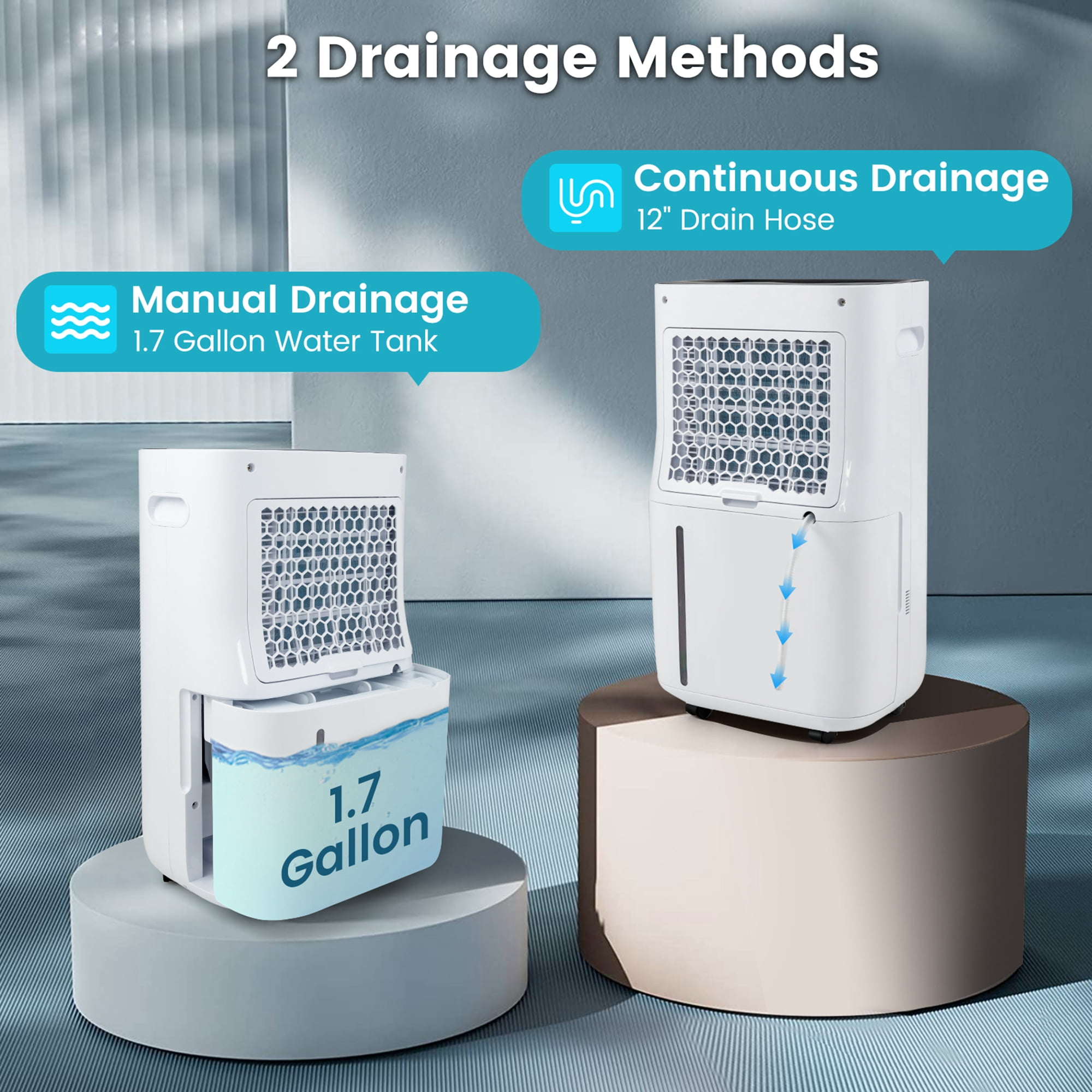 Costway Quiet Dehumidifier for Home and Basements with 5 Modes and 4,500 Sq. Ft. Coverage (White, 19-Pint) kf12d