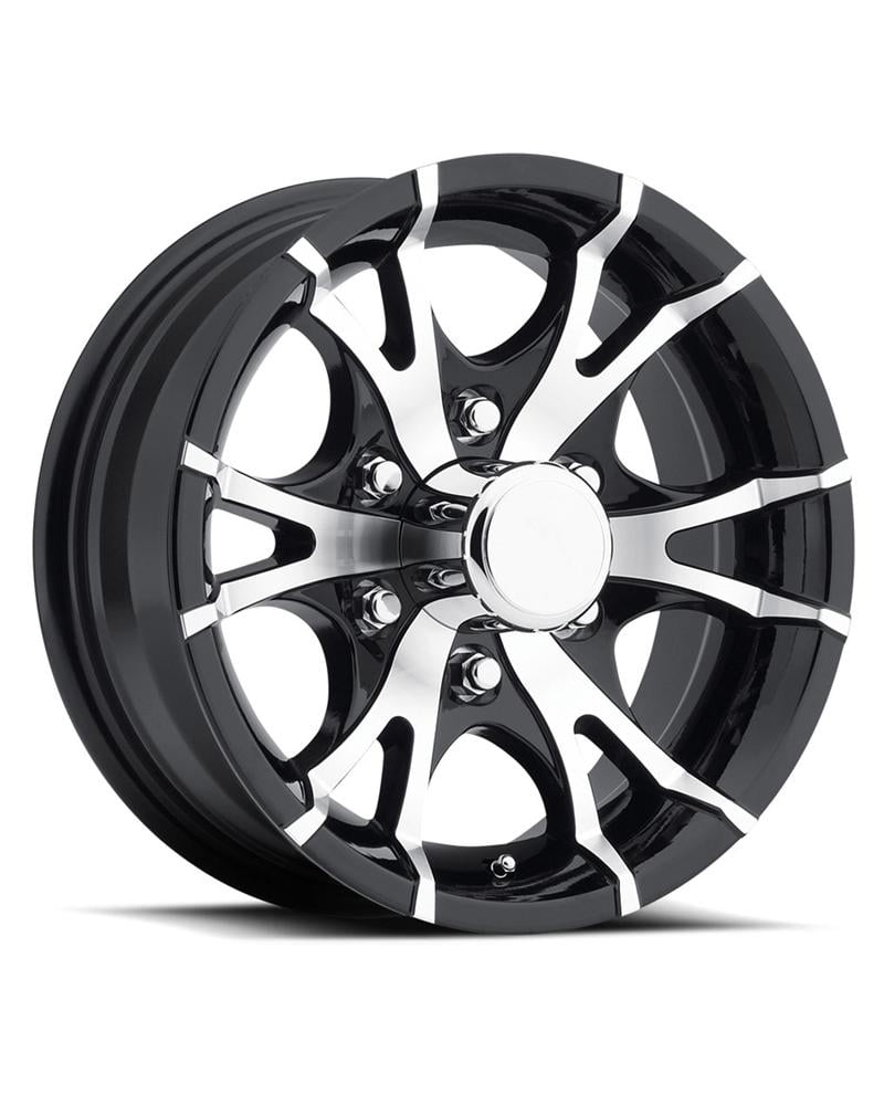 Sendel T07 Aluminum Trailer Wheel (Black, 15x6 in, 6-Lug on 5.5 in) zmc8j