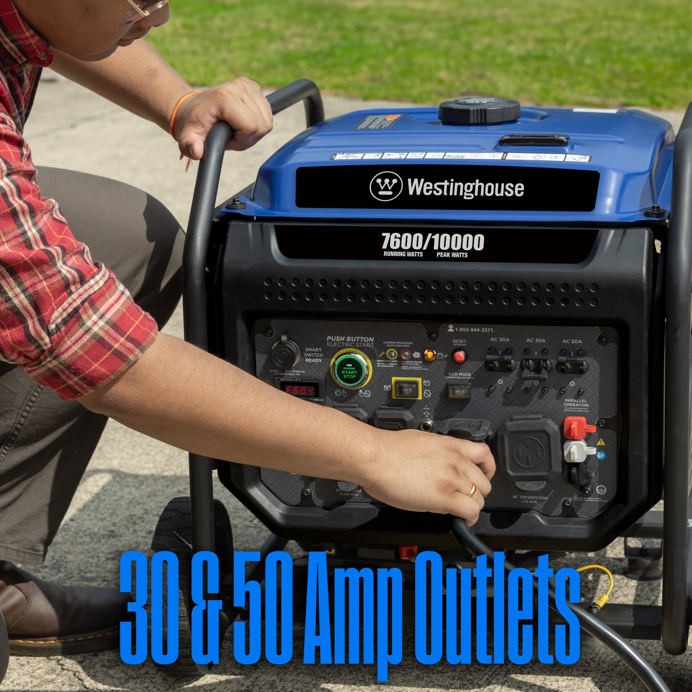 Westinghouse 10,000 Peak Watt Portable Inverter Generator (Gas Powered, Remote Start, 147.7 lb) y74wd
