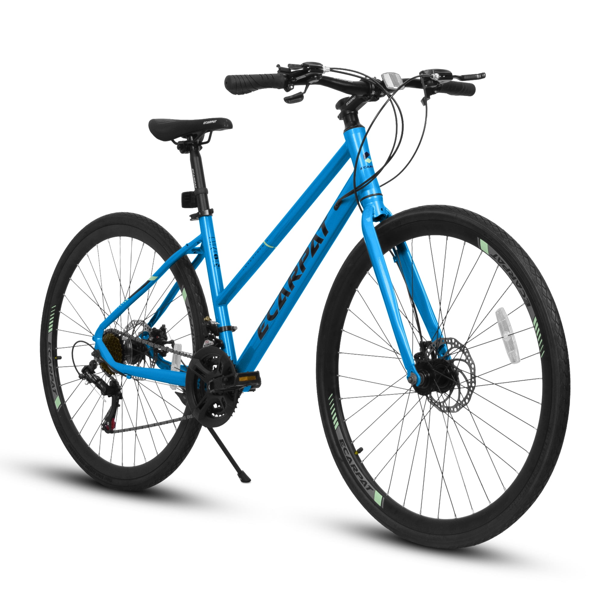 Coowa 700C Road Bike, 21-Speed Commuter Bicycle with Disc Brakes and Steel Frame (Black and Blue, 700 in) m2n4w