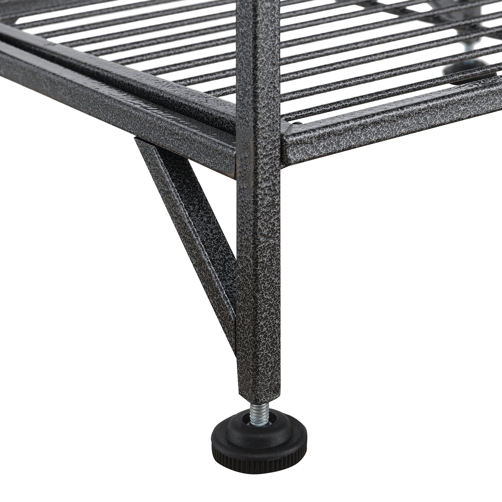 Convenience Concepts Xtra Storage 5 Tier Folding Metal Shelf, Heavy-Duty Organizer (Speckled Gray, 13 in x 11.25 in x 57.5 in) picrd