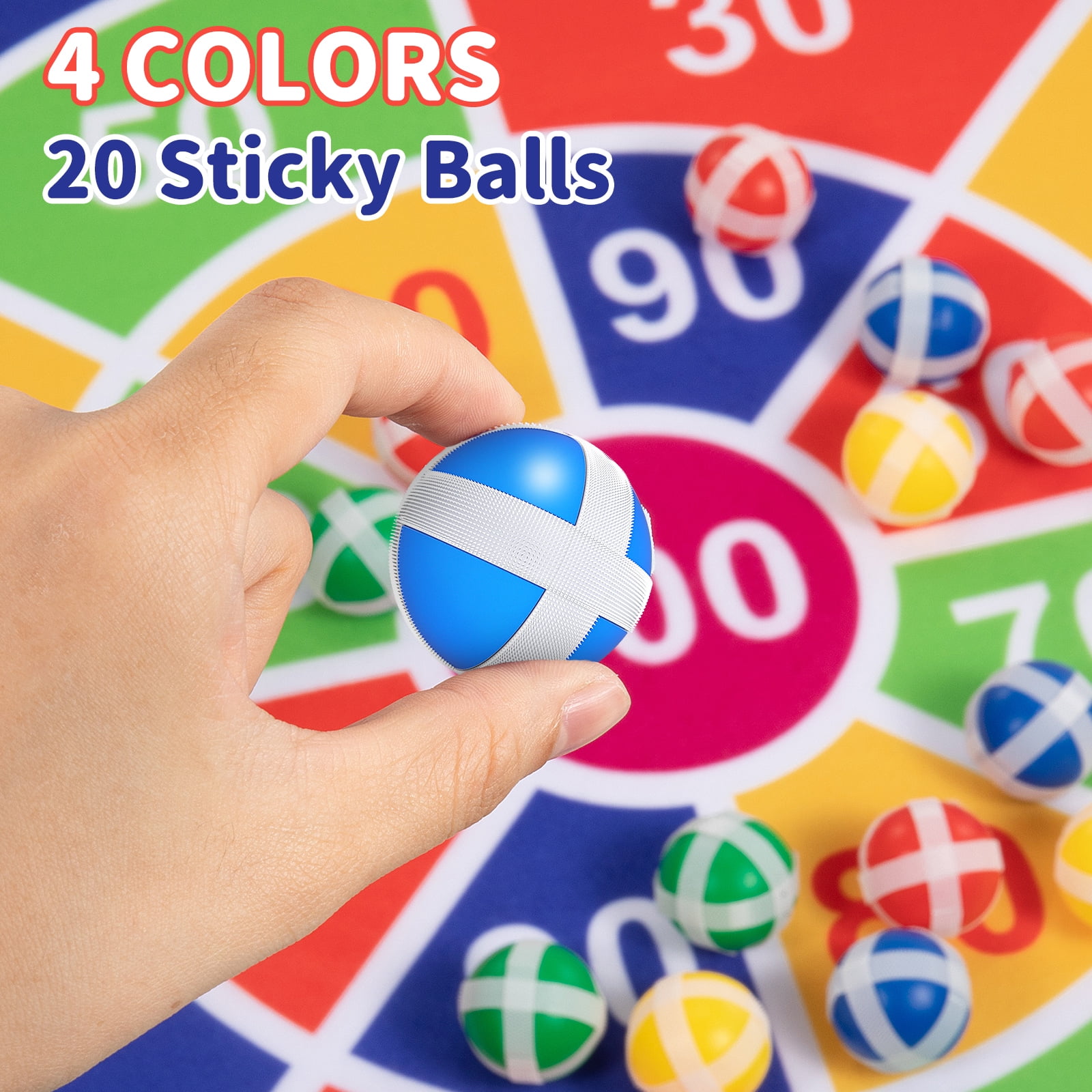 ConeWhale Large Dart Board Game Set with 20 Sticky Velcro Balls (29 in) t9fl0