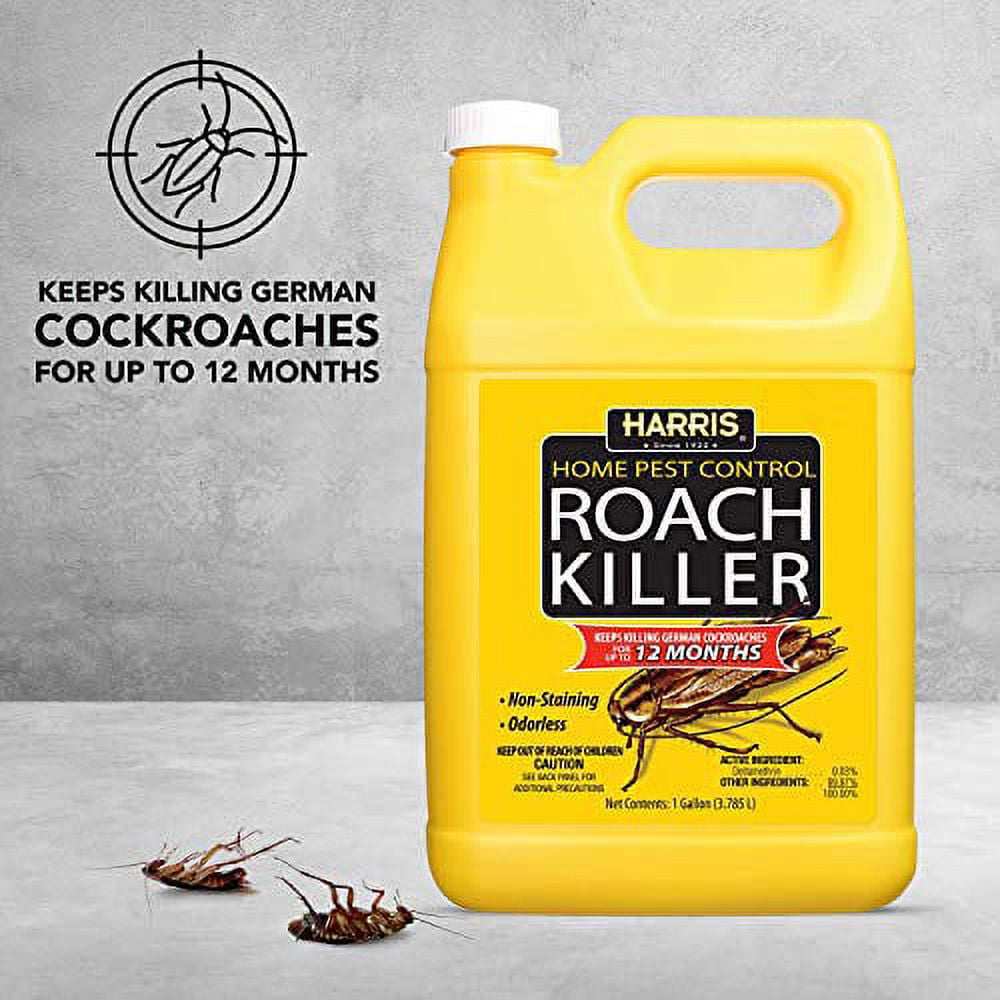 Harris Home Pest Control Roach Killer Liquid (Odorless, Indoor and Outdoor Use, 128 fl oz) ommxf