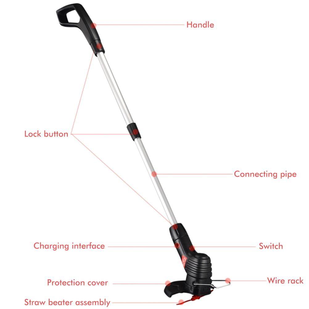 Tzilke Cordless Lawn Trimmer and Grass Edger for Garden Weed Control (Black, 18000 RPM) pspyo