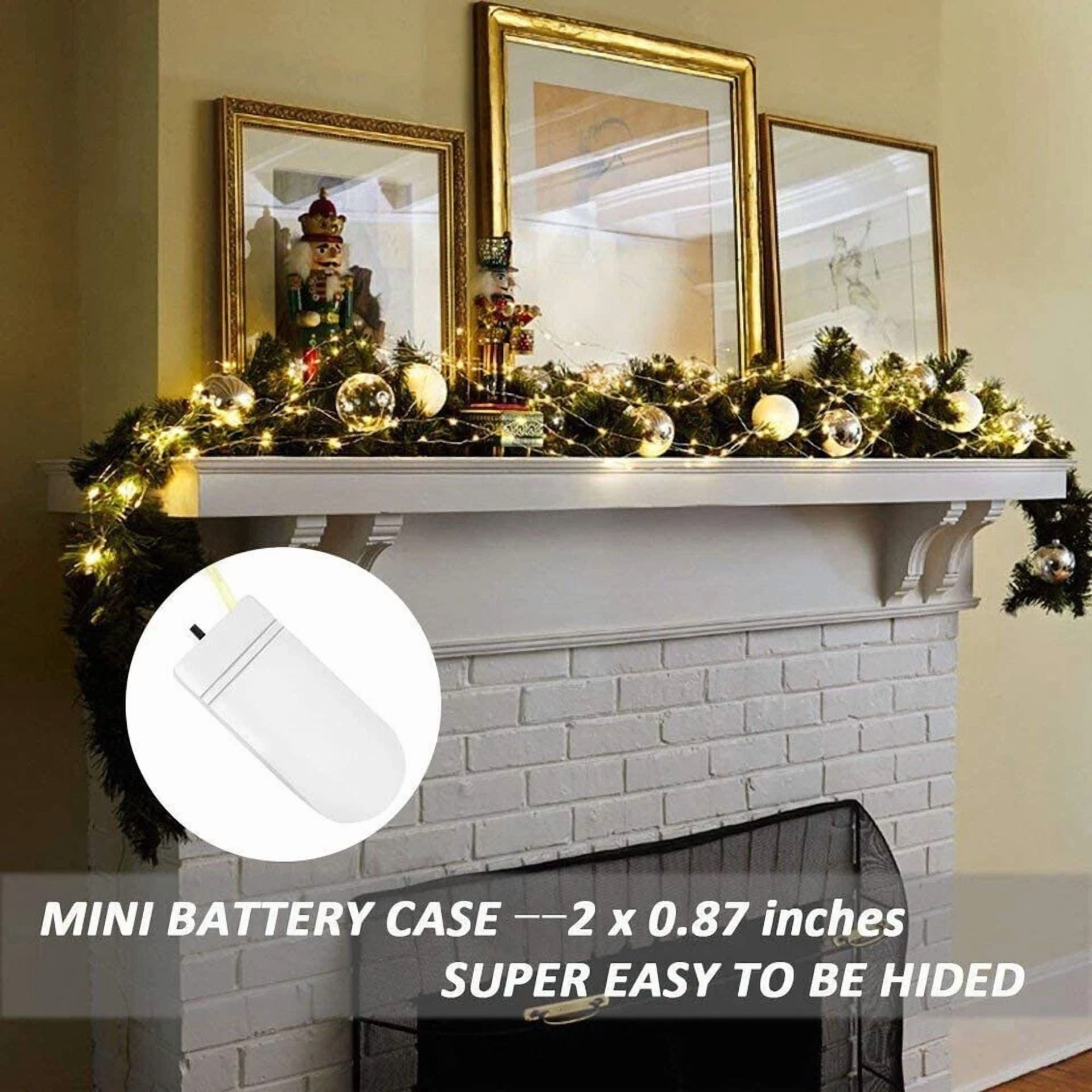 KLYNE LED Fairy String Lights, Battery Operated Copper Wire Decor for Indoor and Outdoor Use (Warm White, 12 Pack, 6.6 ft) 4qodb