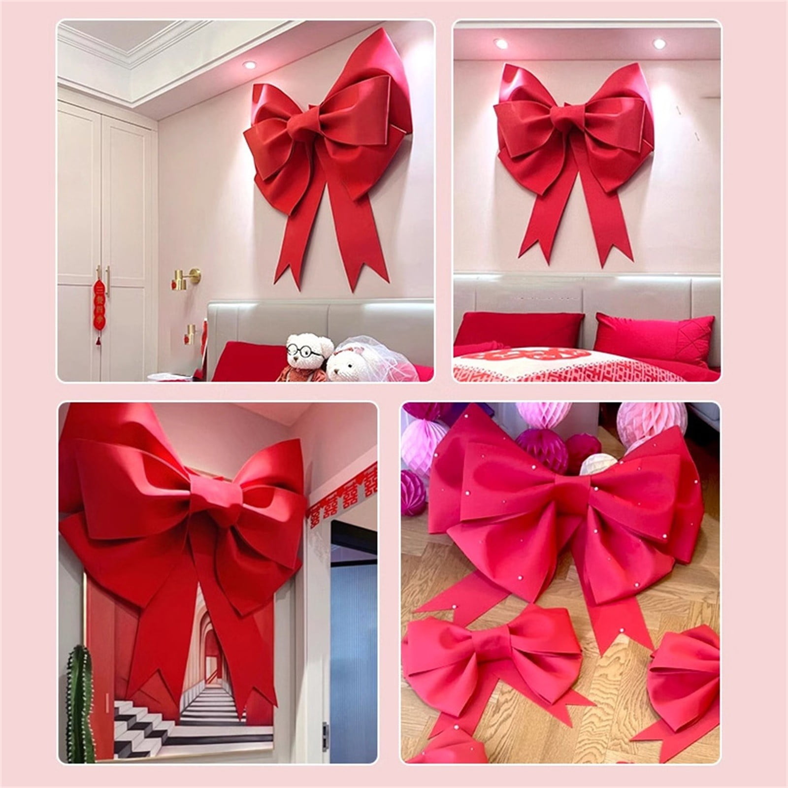 Binkne Giant Decorative Bow for Wedding Car and Holiday Decor (Red, 29.5 in) 6epaj