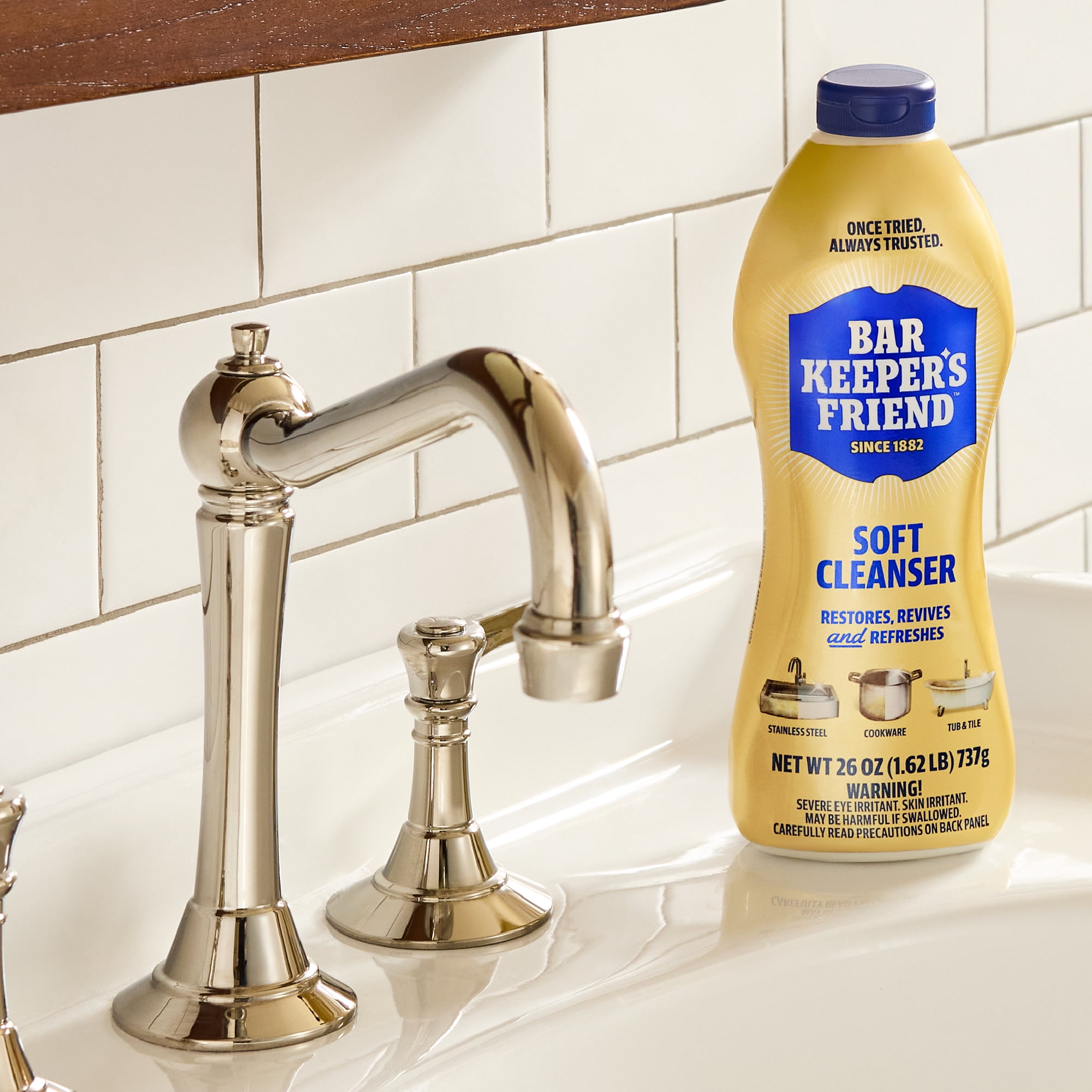 Bar Keepers Friend Soft Cleanser Liquid Surface Cleaner for Kitchen and Bathroom (Citrus, 26 oz, 6 Pack) shd4z