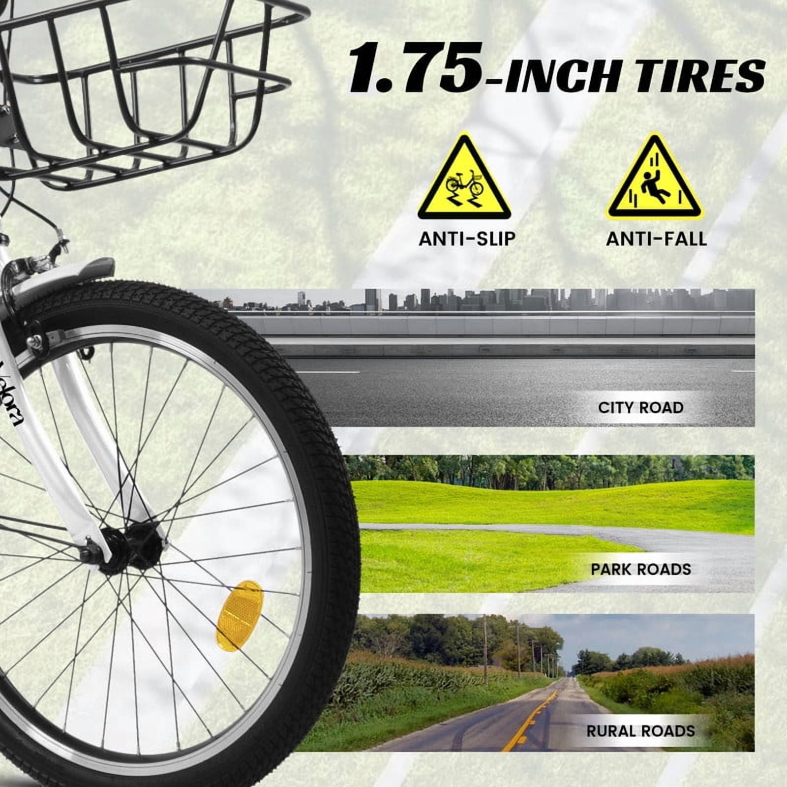 Gundir 20 Inch Kids Bicycle, Lightweight Steel Frame with Dual Braking System and Rear Rack (White, 20 in) ggwd9
