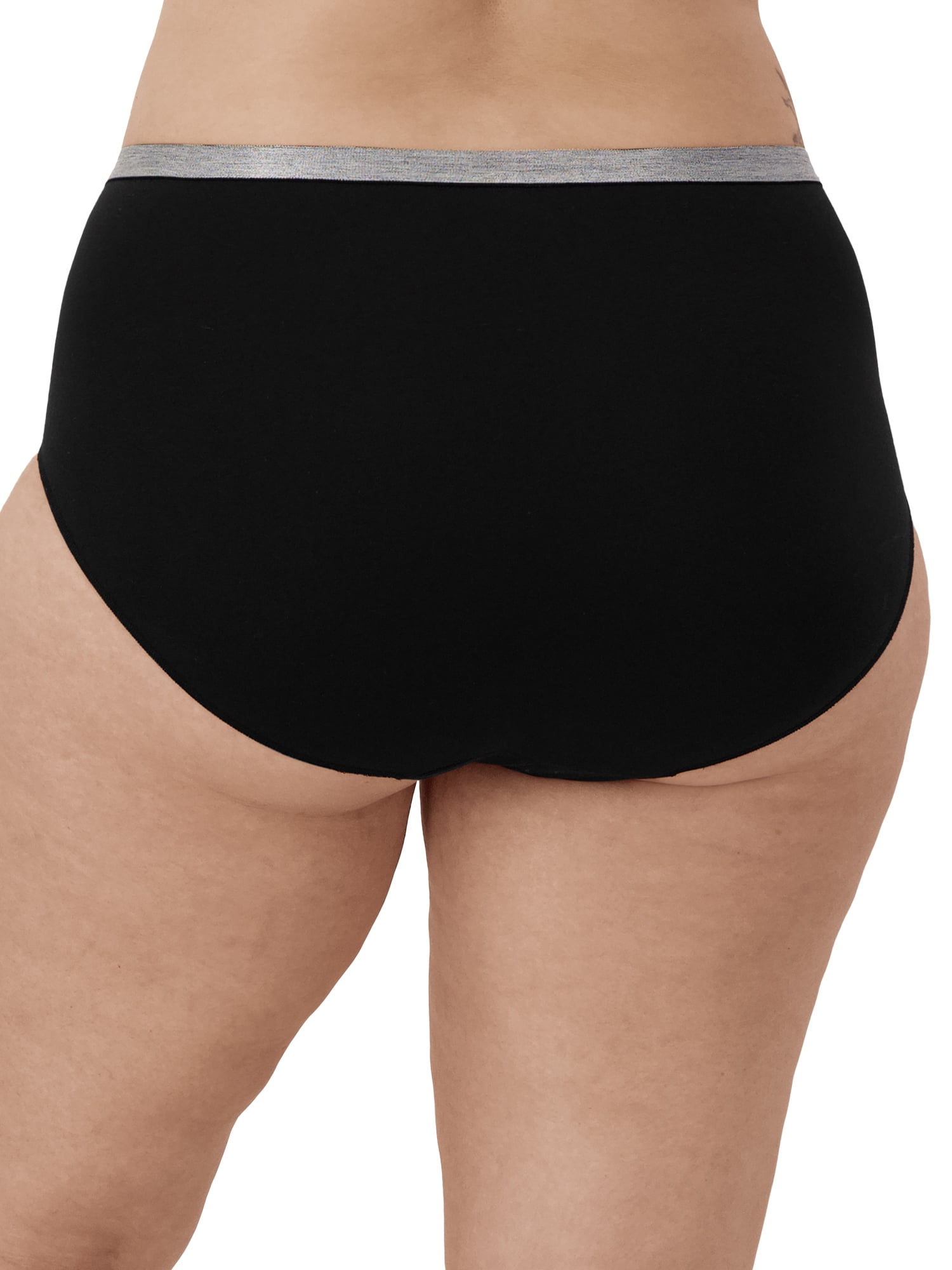 Hanes Women's Stretch Cotton Brief Panties, Full Coverage No-Show Underwear (5-Pack) jd9s0