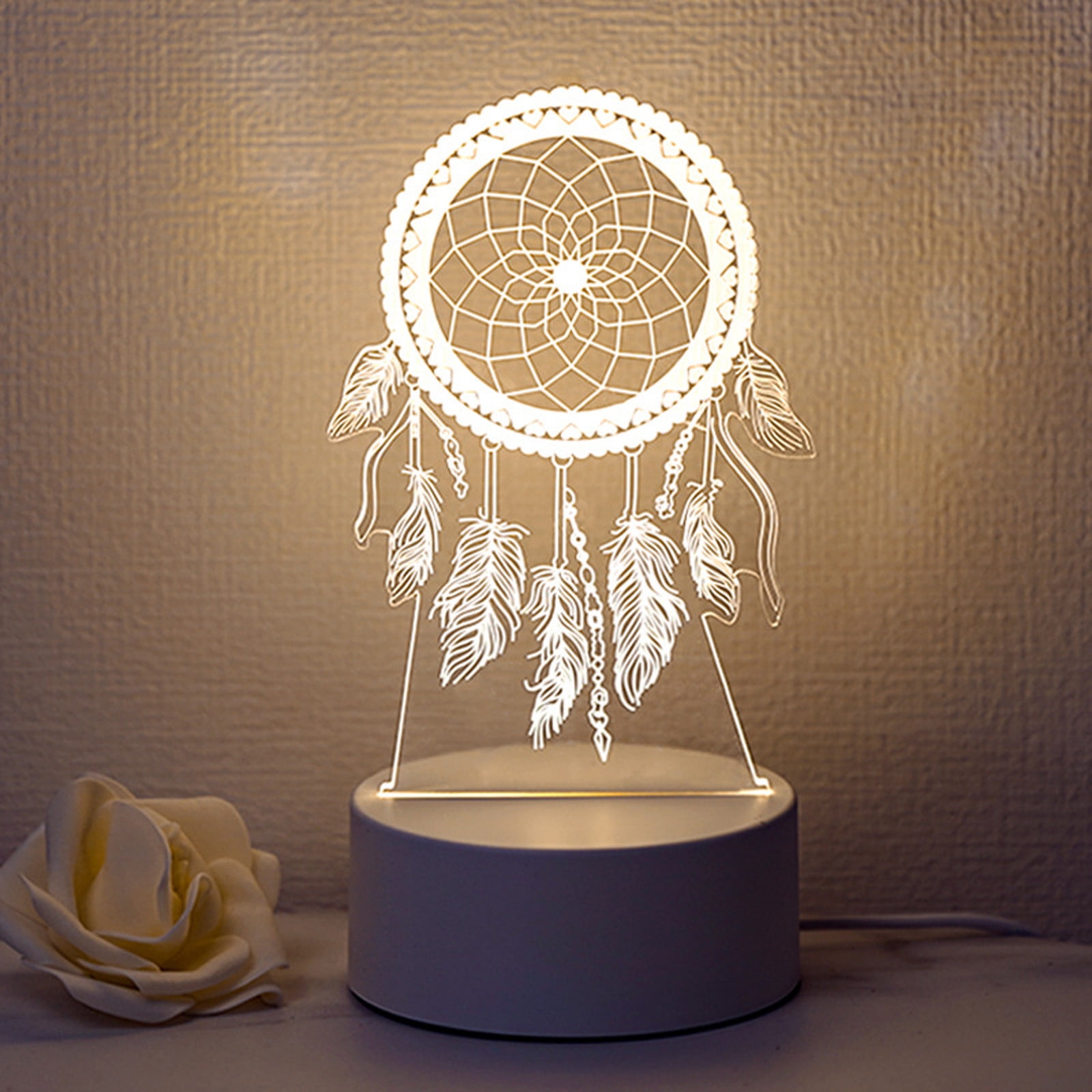 CVLNCYCLING 3D LED Desk Lamp with USB Port (7 Color Changing, 10 in) sndms