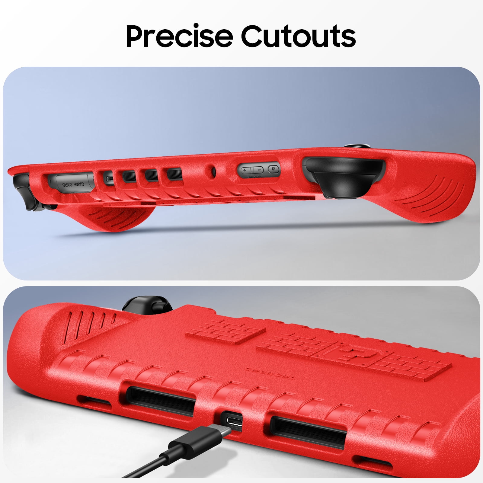 Fintie Protective Case for Nintendo Switch 2 (2025), Shockproof Ergonomic Grip Cover with Game Card Slots (Red) njcr7