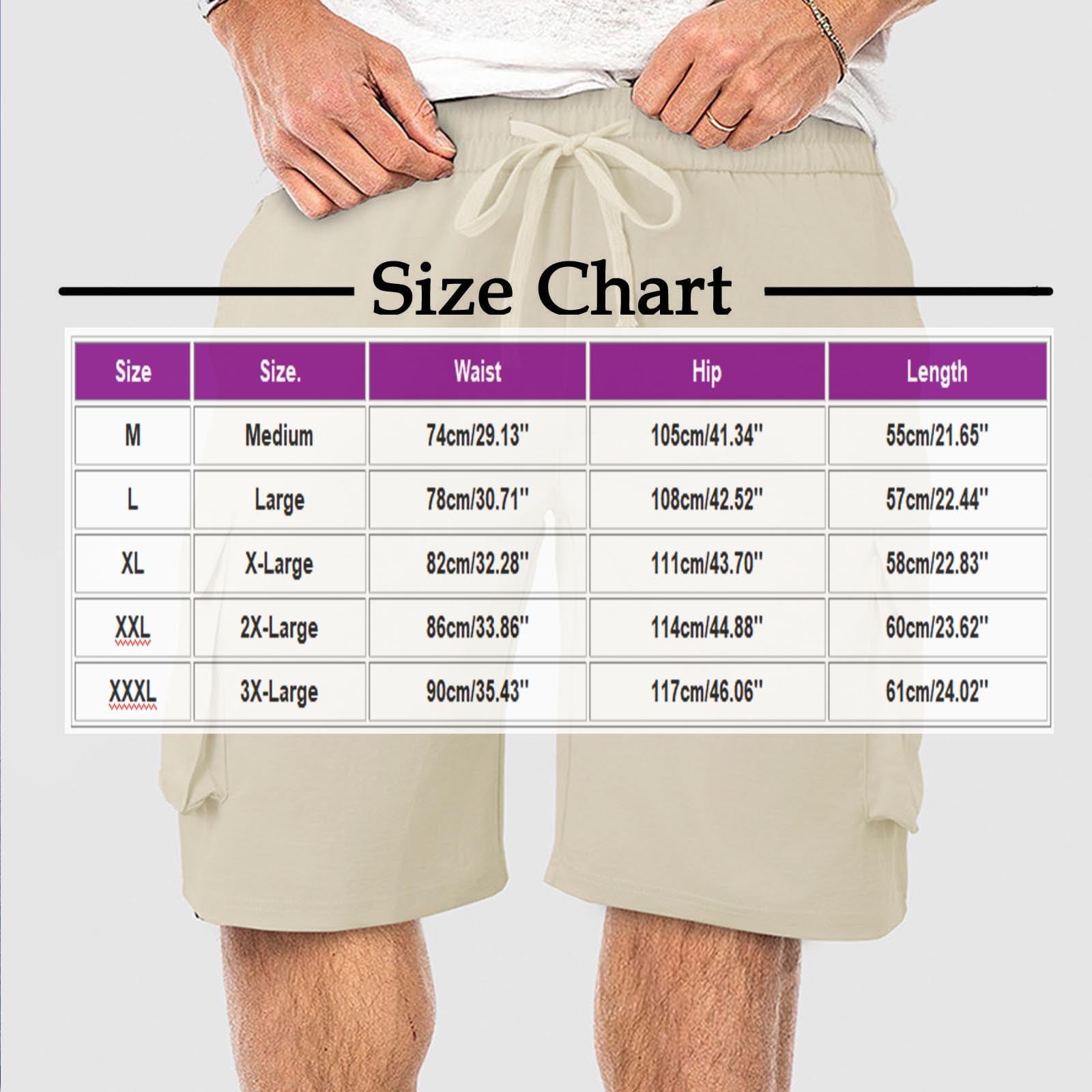 Elvqul Men's Pull-On Casual Shorts Lightweight Summer Print Apparel (Beige, Medium) py4zc