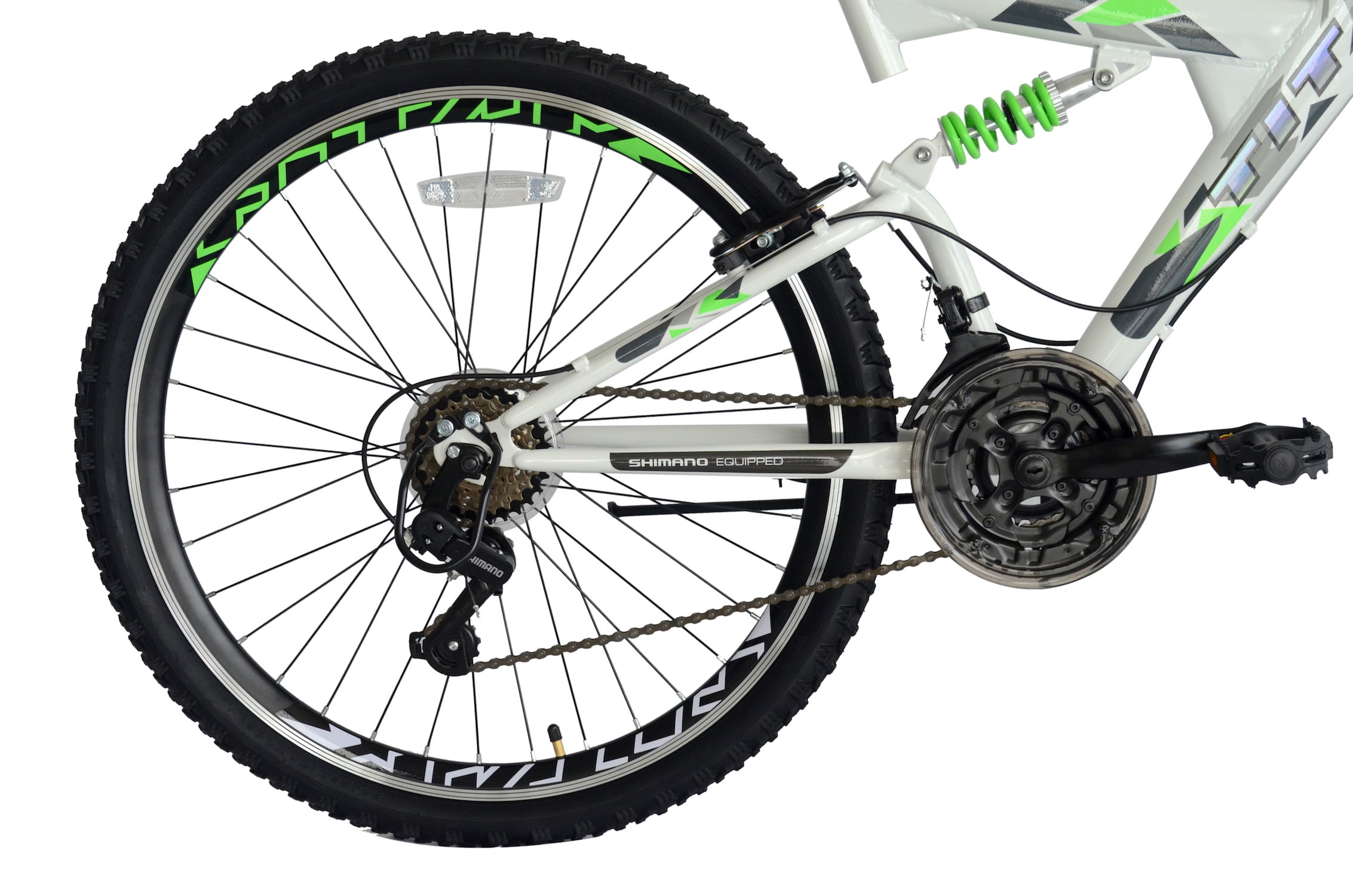 TITAN Pathfinder Elite Dual Suspension Mountain Bike, All-Terrain Trail Bicycle (White, 18 in Frame) yxhey