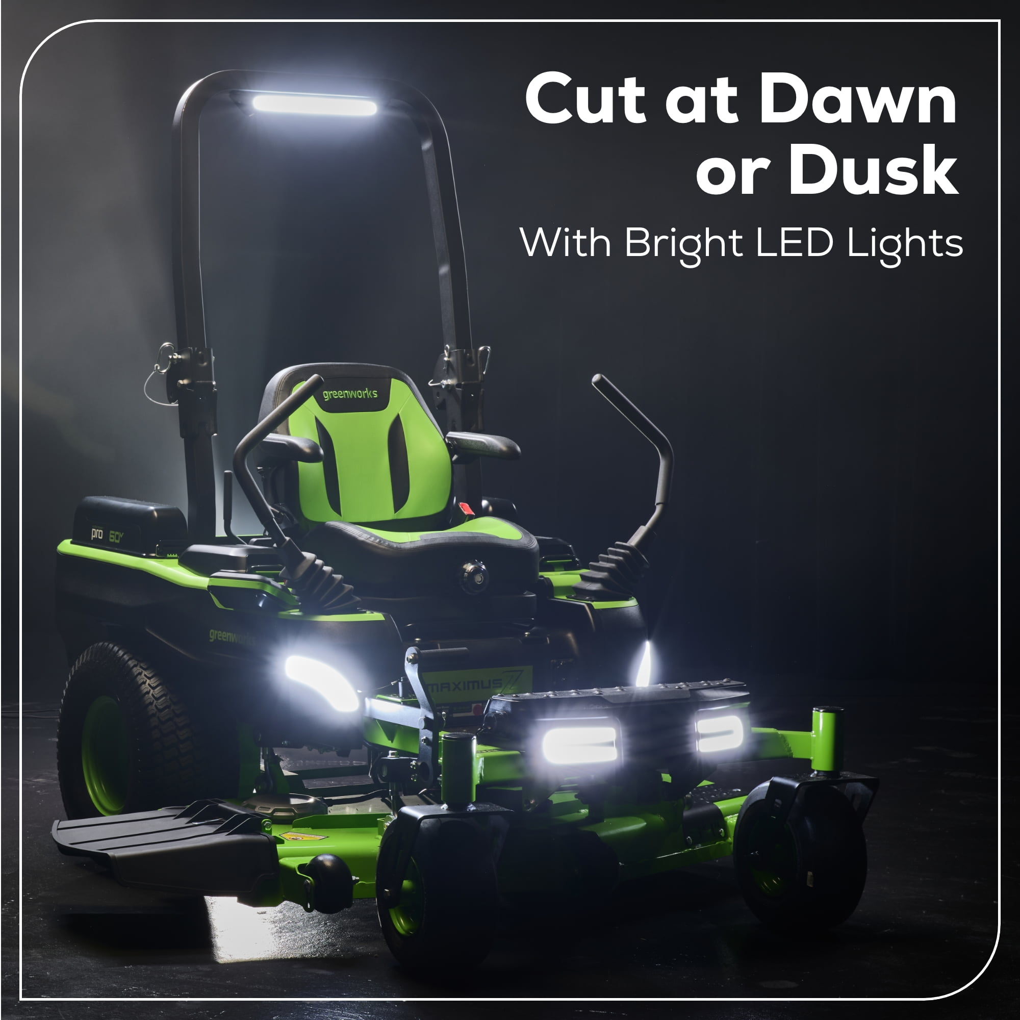 Greenworks 60V 54 in Maximus Zero Turn Riding Mower with 6 Batteries and 1.5kW Charger (54 in Deck) x2qi1