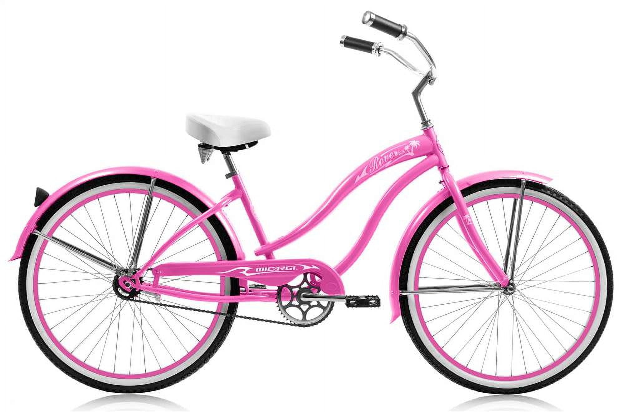 Micargi Rover GX Beach Cruiser Bike Single Speed Coaster Brake with Fenders (Pink, 26 in) 6urkb