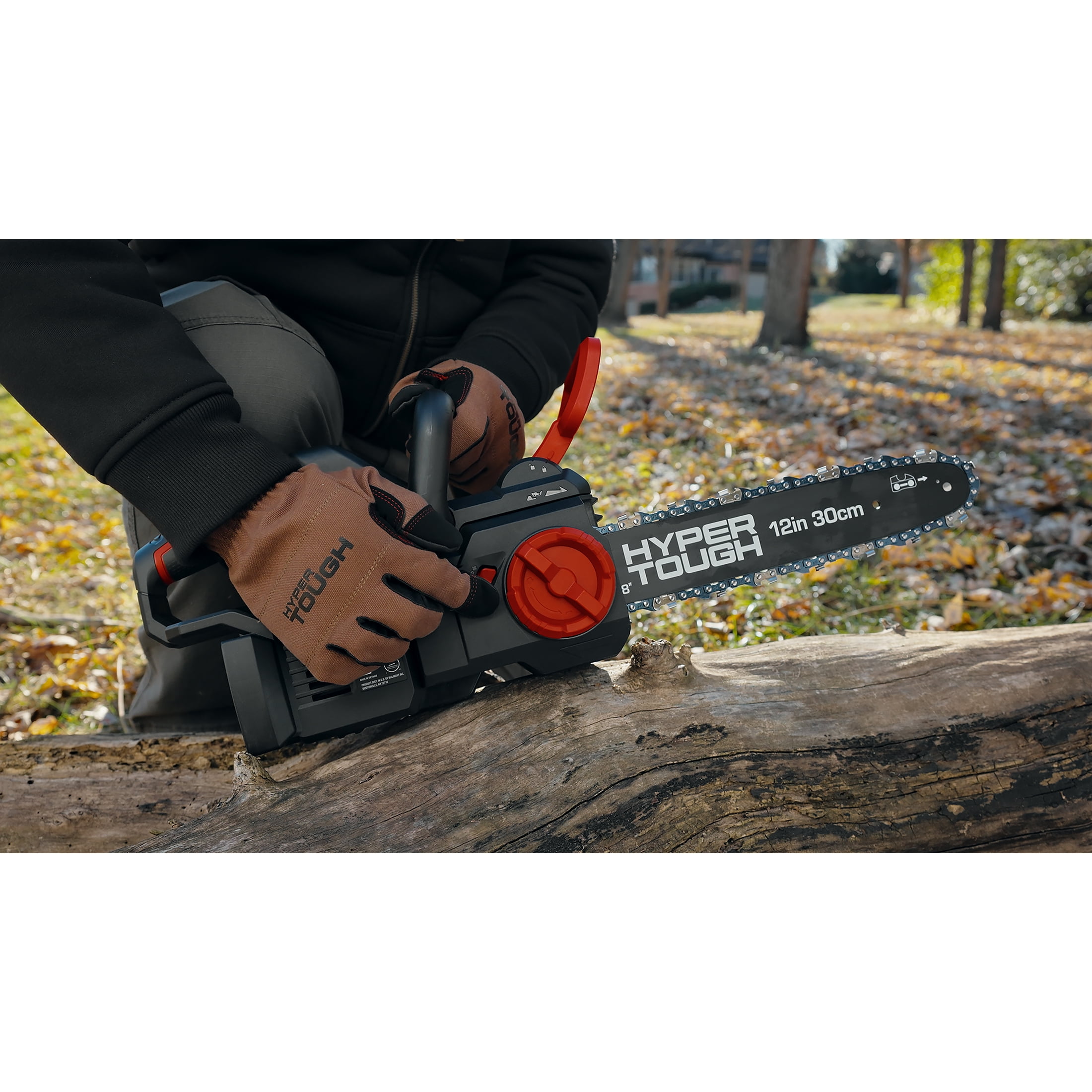 Hyper Tough 12 in 20V Brushless Cordless Chainsaw with 4.0Ah Battery and Charger (Black, 12 in) h7fz2