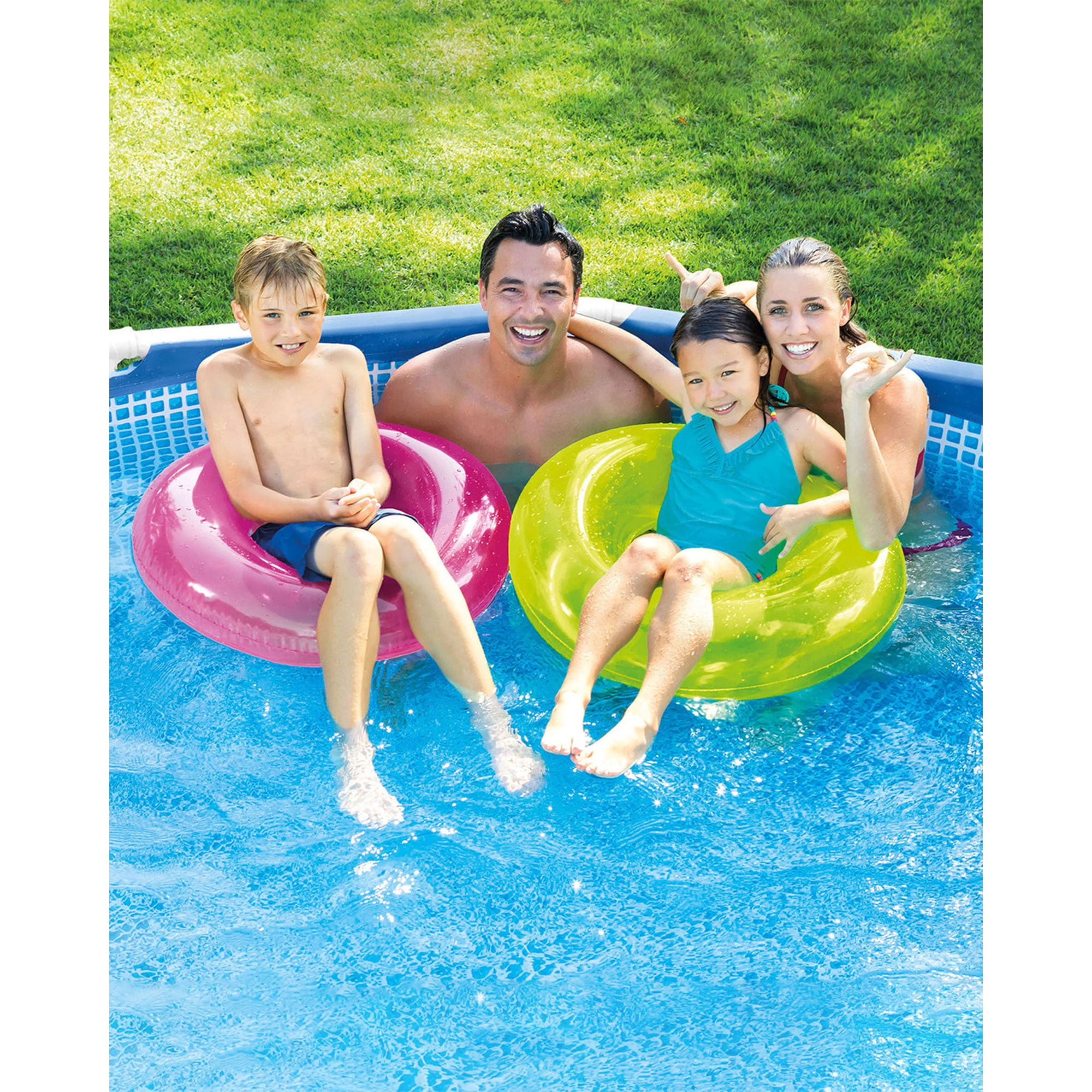 Intex 15ft x 48in Above Ground Metal Frame Swimming Pool Set with Pump and Accessories (Blue, 15ft x 48in) wt130
