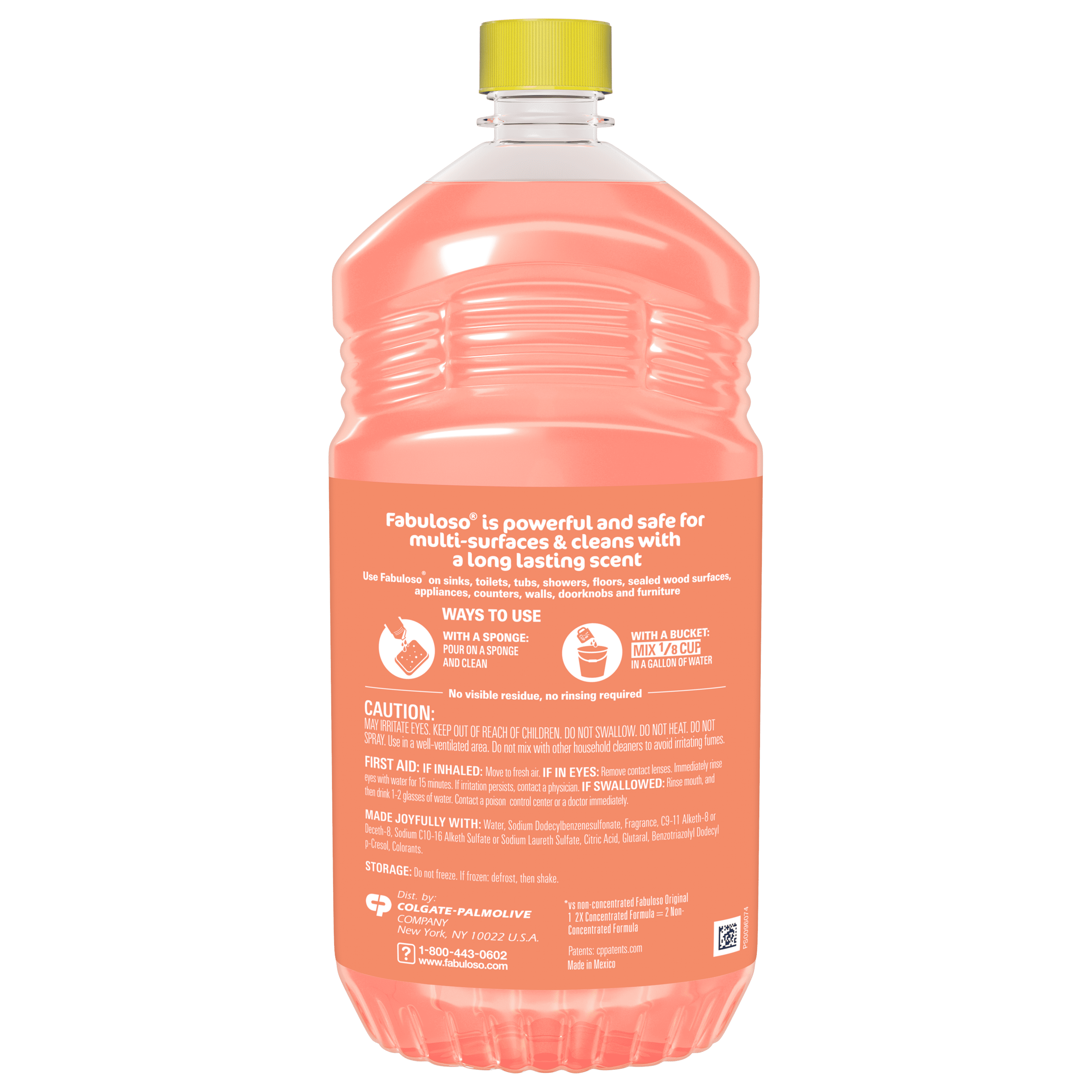 Fabuloso 2X Multi-Purpose Cleaner, Concentrated All-Purpose Surface & Floor Cleaner, Peach Scent (56 fl oz) eyyus